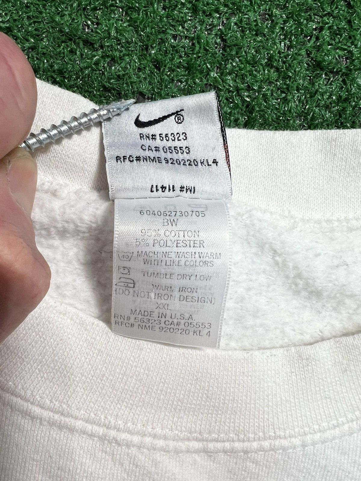 Nike × Vintage MADE IN USA - Vintage White Crewneck - RARE - XXL Size US XXL / EU 58 / 5 - 4 Thumbnail