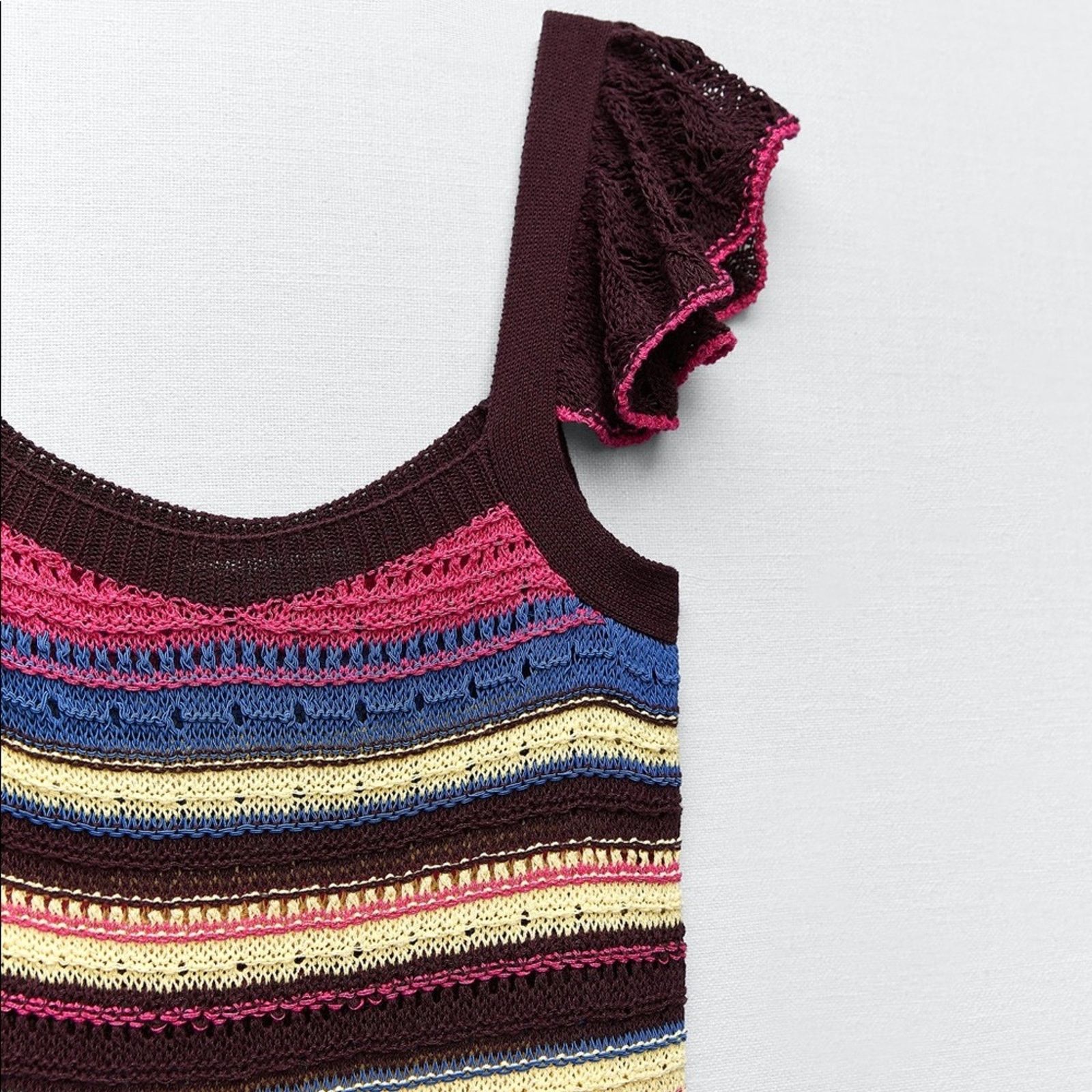 Zara ZARA LONG CROCHET DRESS MULTICOLORED Size M / US 6-8 / IT 42-44 - 13 Thumbnail