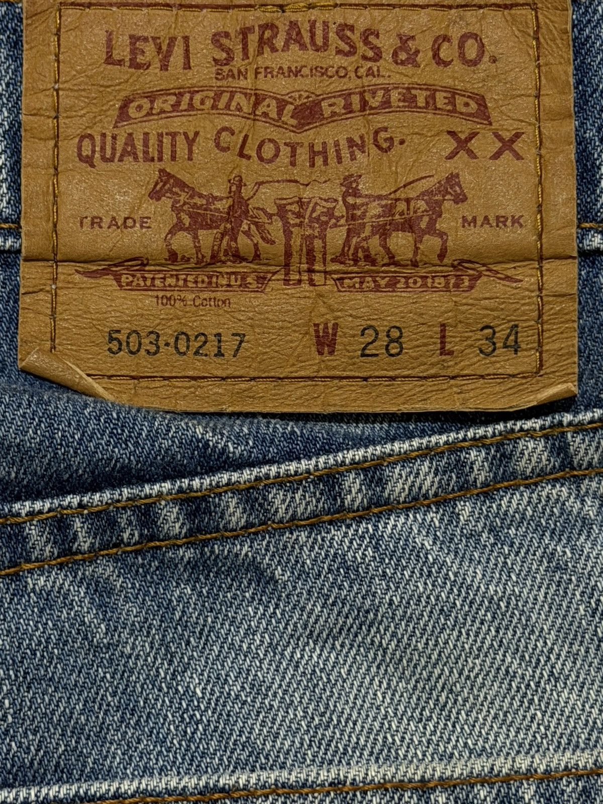 Levi's Vintage Levis 503 Classic Blue Faded Wash Distress Straight Size US 28 / EU 44 - 6 Thumbnail