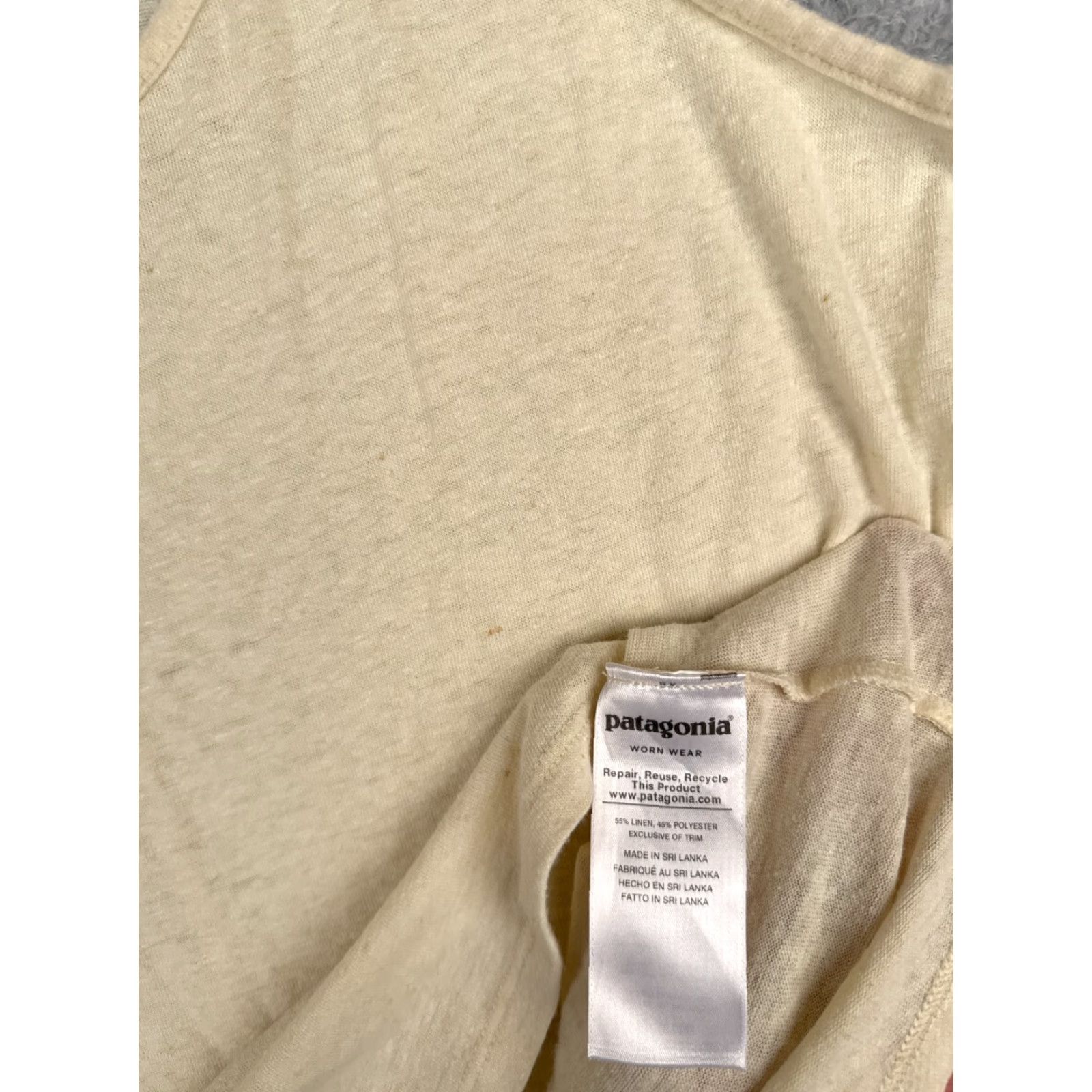 Patagonia Patagonia Shirt Womens XL Yellow Tank Sleeveless Linen Blend Jersey Crew Neck Pullover Casual Travel All Seasons Size XL / US 12-14 / IT 48-50 - 7 Thumbnail