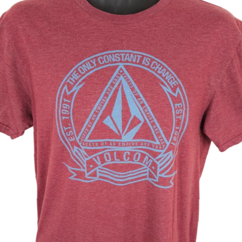 Volcom Volcom T Shirt Mens Size Medium Red The Only Constant Is Change Streetwear Shirt Mens Red Volcom T-Shirt Streetwear 2010s Size US M / EU 48-50 / 2 - 2 Thumbnail