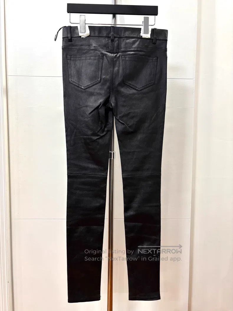 Saint Laurent Paris Saint Laurent Paris Black Leather Pants Size 39" - 3 Thumbnail