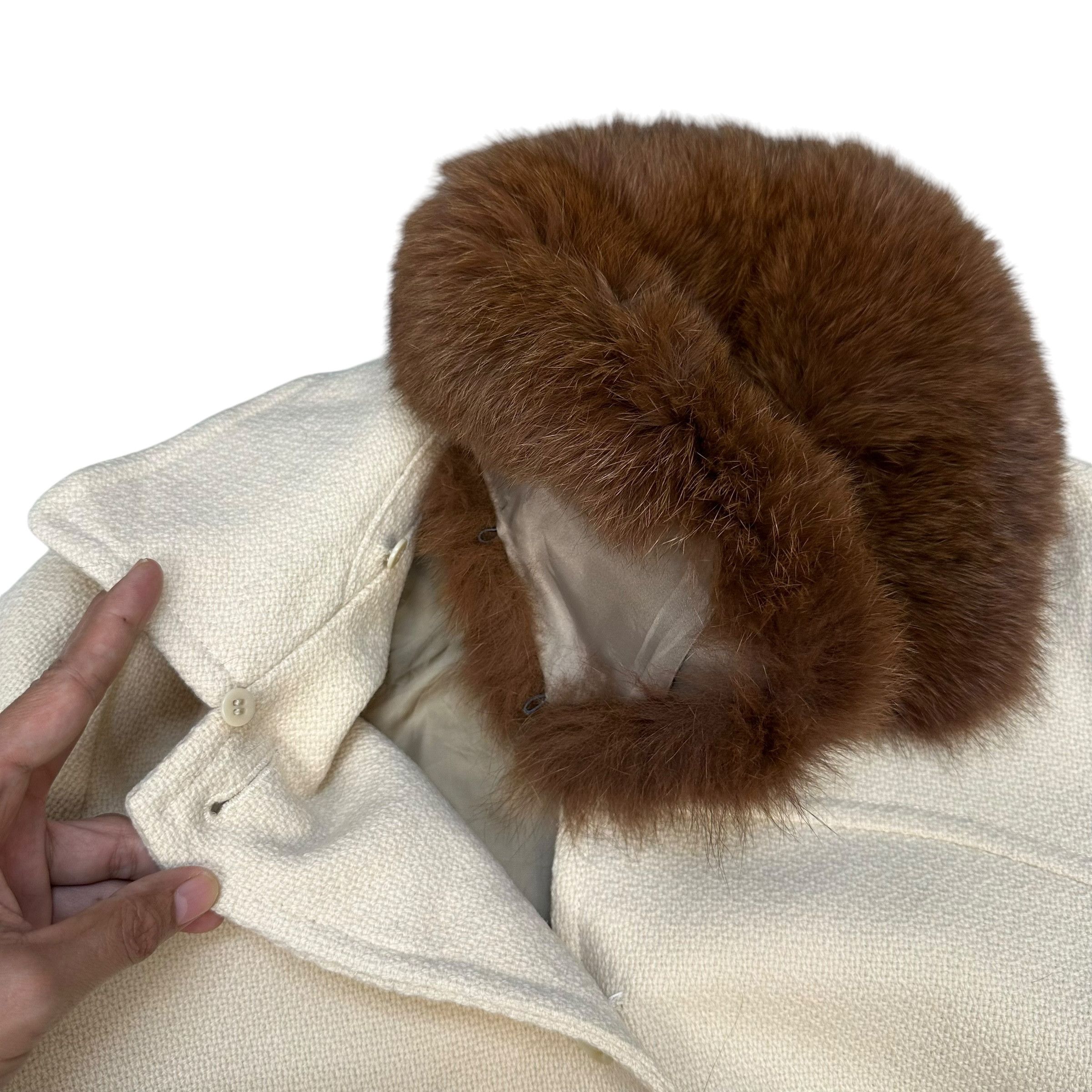 Japanese Brand IENA Fur Shawl Overcoat Long Coat #A68-1632 Size S / US 4 / IT 40 - 18 Thumbnail