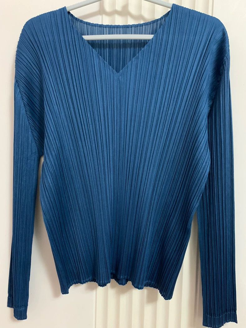 Issey Miyake issey miyake size：3 Blue long-sleeved top 2506-Nextarrow Size XXS / US 00 / IT 34 - 1 Thumbnail