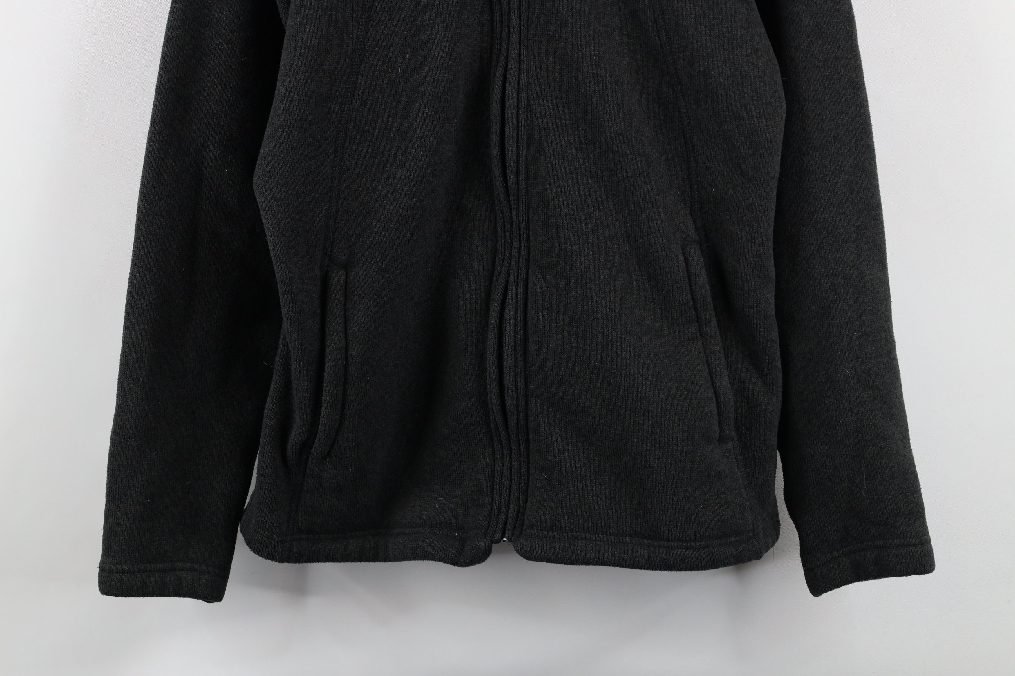 The North Face × Vintage The North Face Out Knit Crescent Full Zip Hoodie Dark Gray Size L / US 10 / IT 46 - 3 Thumbnail