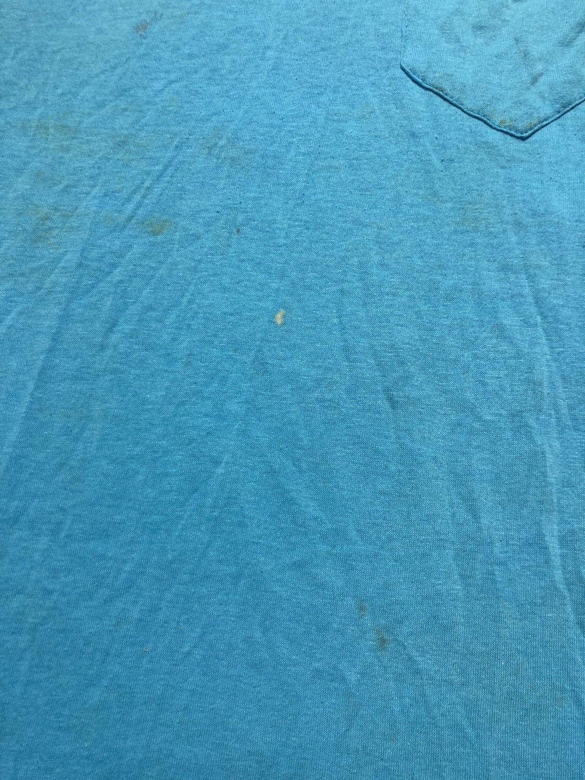 Vintage Vintage 80s pocket t shirt blank teal blue muscle soft M Size US M / EU 48-50 / 2 - 3 Thumbnail