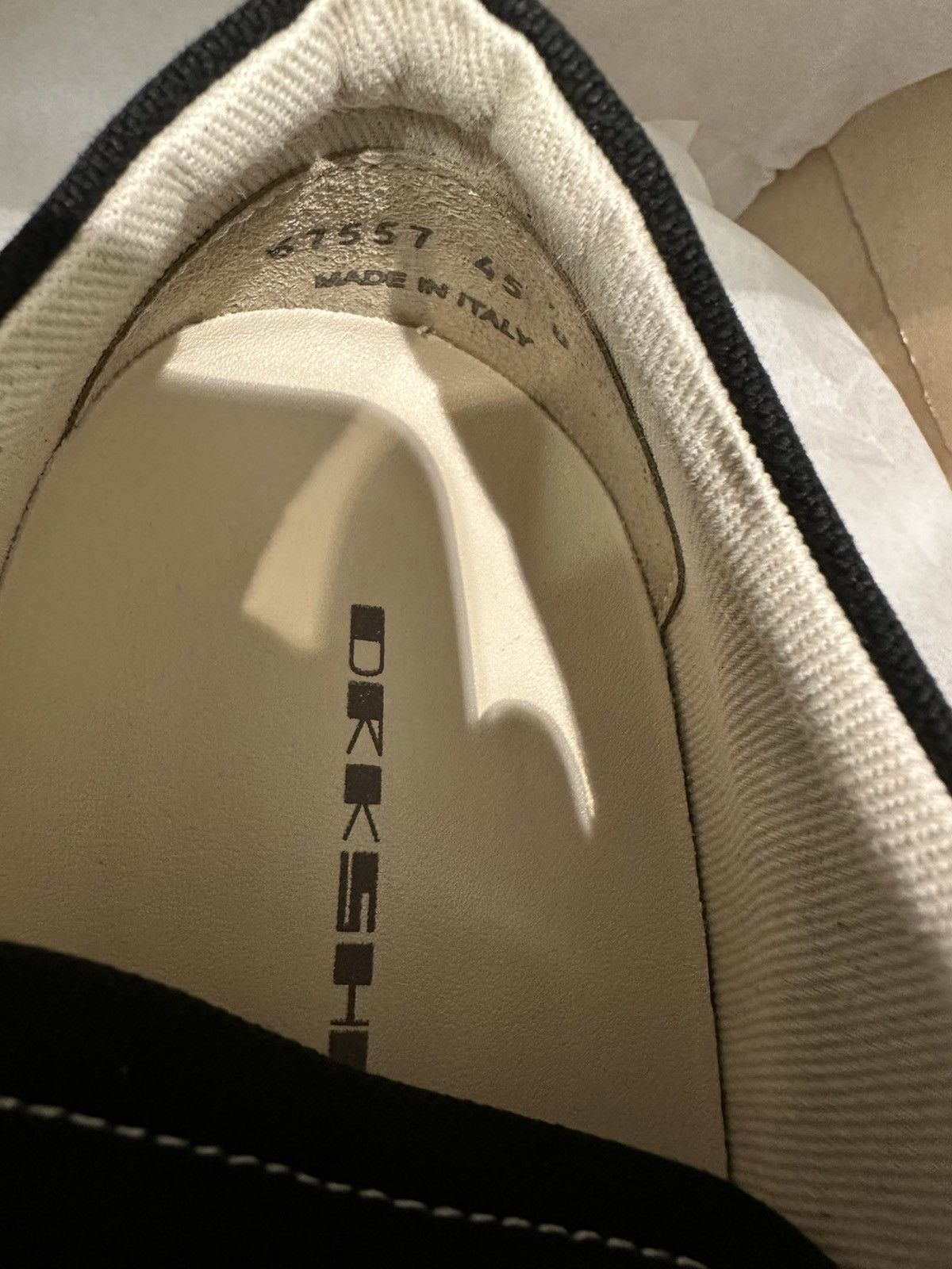 Rick Owens Drkshdw RICK OWENS - DRKSHDW Vintage Sneaker Black/Milk Size US 12 / EU 45 - 6 Thumbnail
