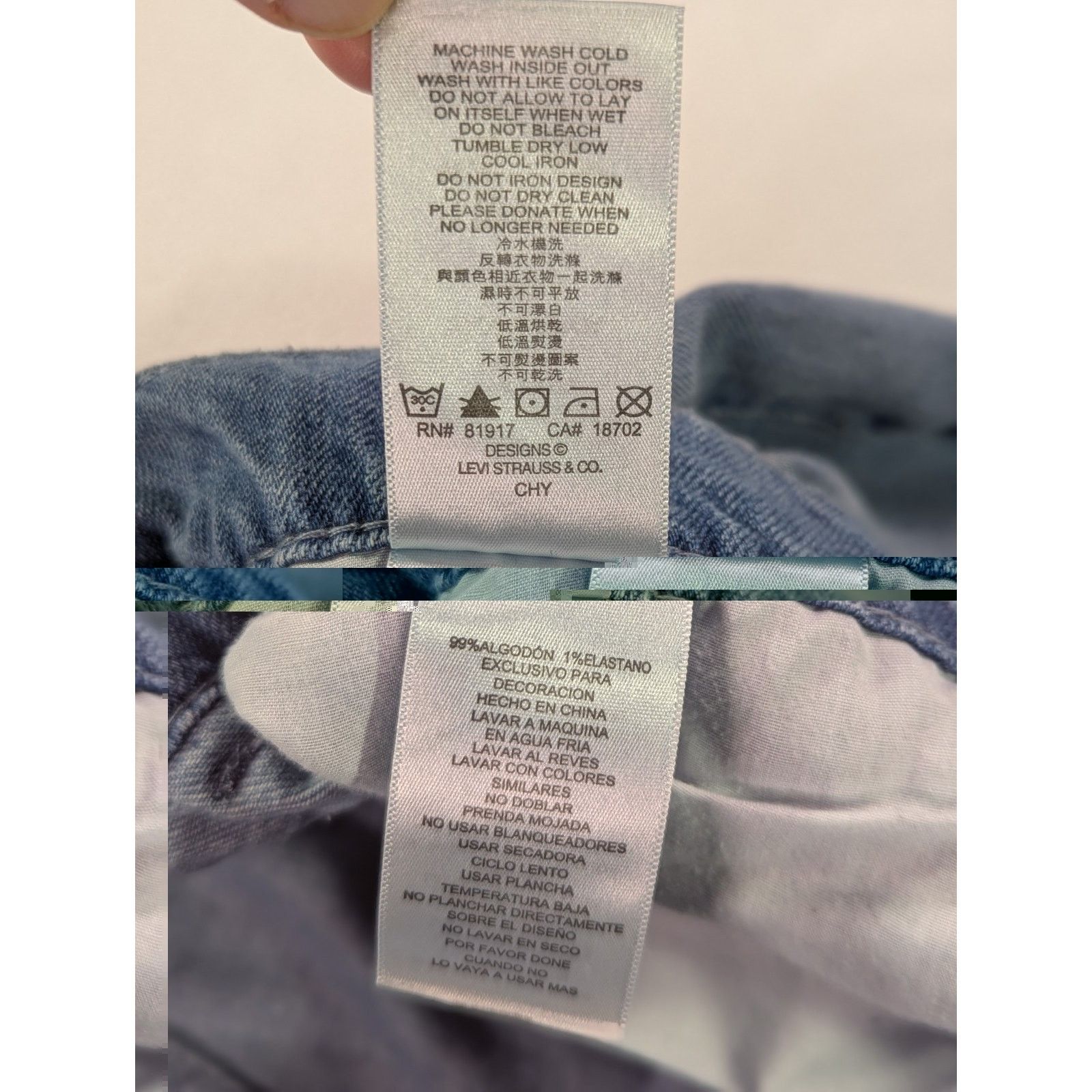 Levi's 511 Slim Sz 20 Reg W30 L30 Light Wash Distressed Boro Style Size 30" / US 8 / IT 44 - 6 Thumbnail
