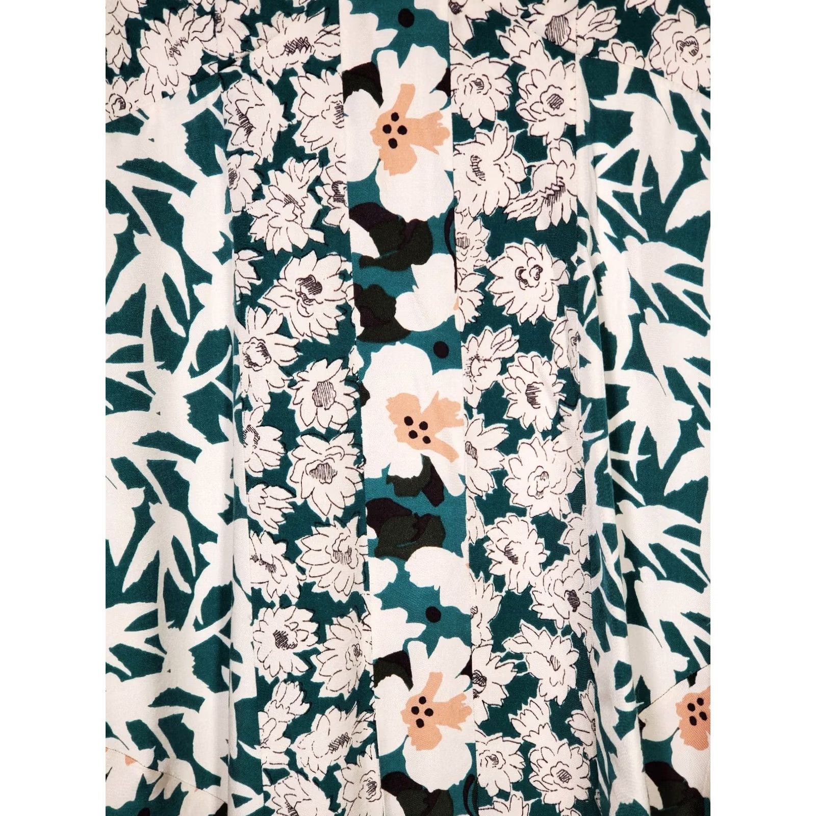Rebecca Taylor Rebecca Taylor Midi Dress V-Neck Sleeveless Palm Print Fleur Multicolor Women's 8 Maxi? Size M / US 6-8 / IT 42-44 - 6 Thumbnail