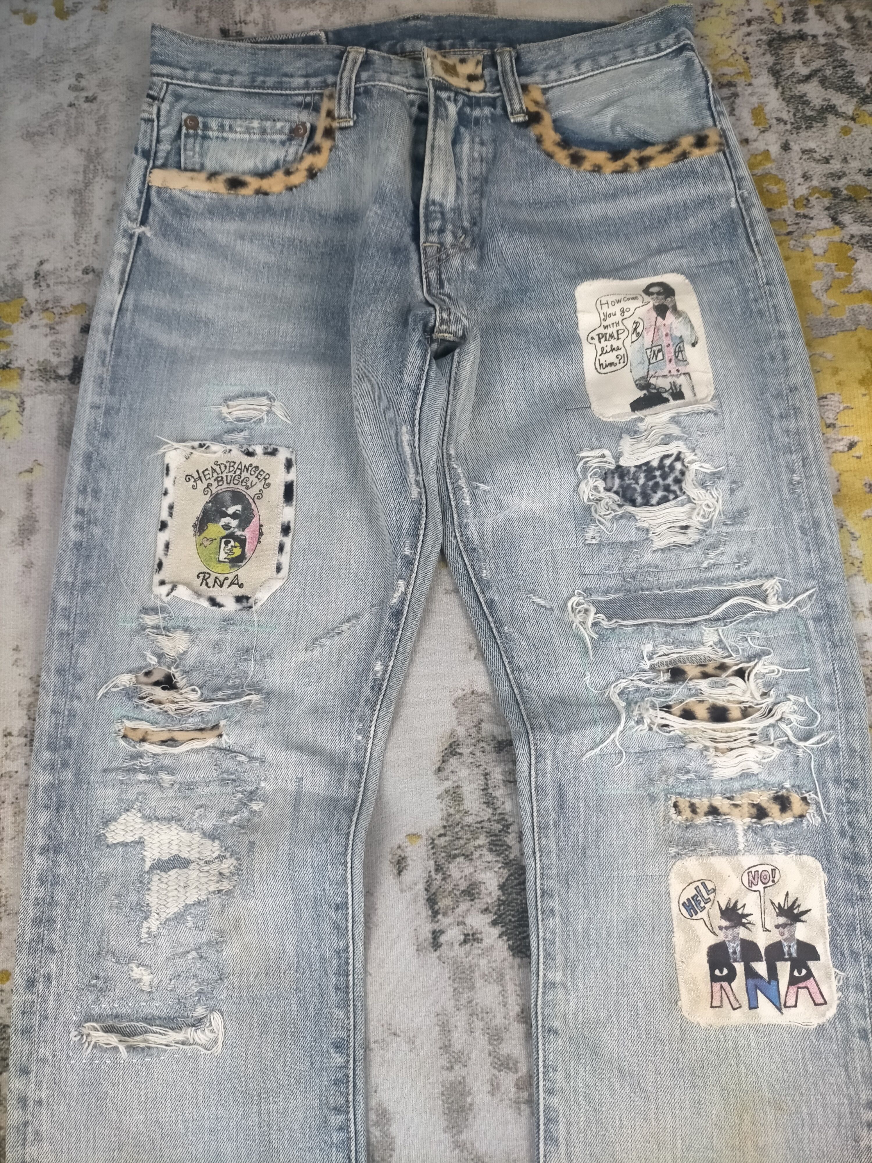 If Six Was Nine 🔥 Rare Rna Inc Punk Mudwash Distressed Jeans Size US 29 - 3 Thumbnail
