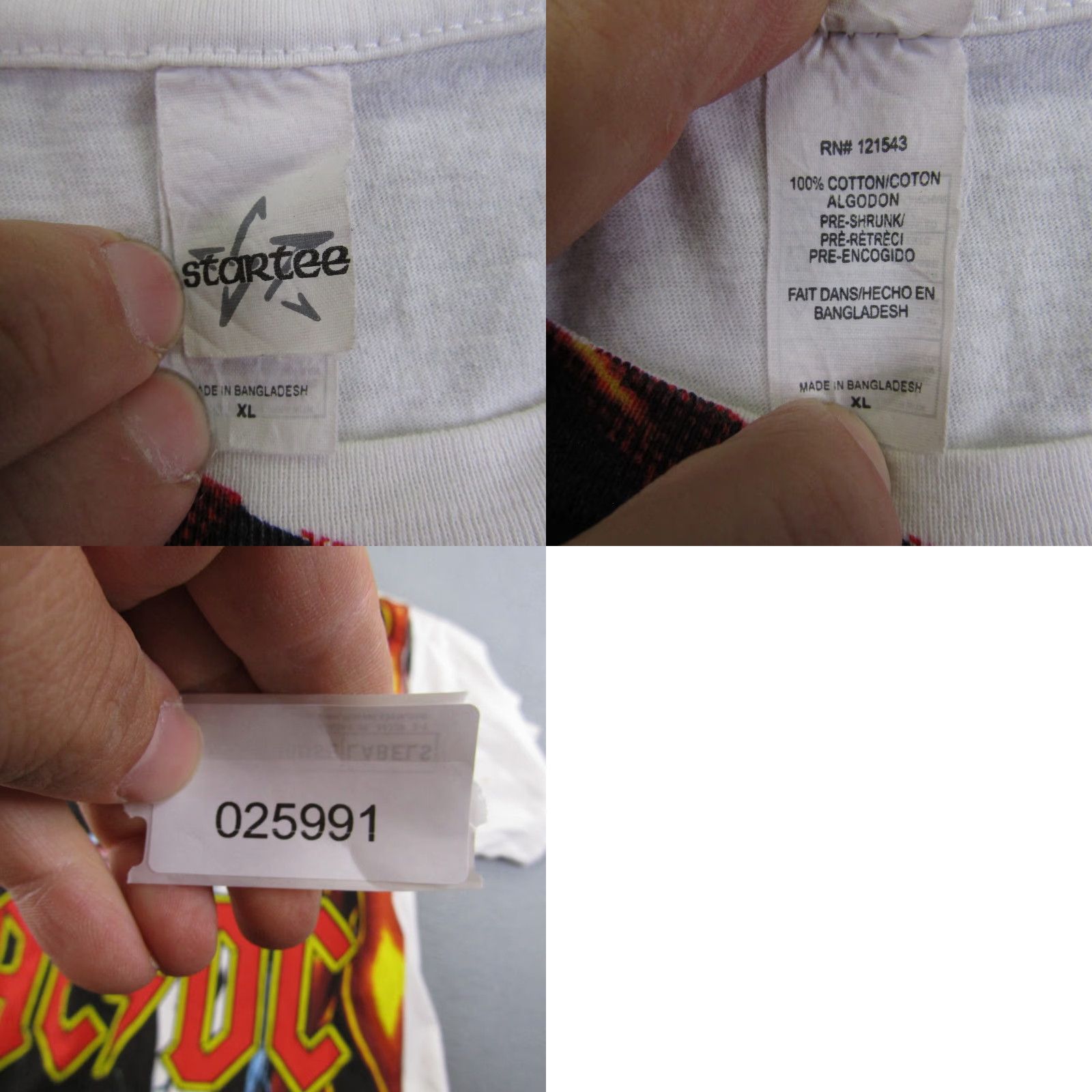 Vintage ACDC Shirt Mens Extra Large White Highway To Hell Angus Young All Over Print Size US XL / EU 56 / 4 - 8 Thumbnail