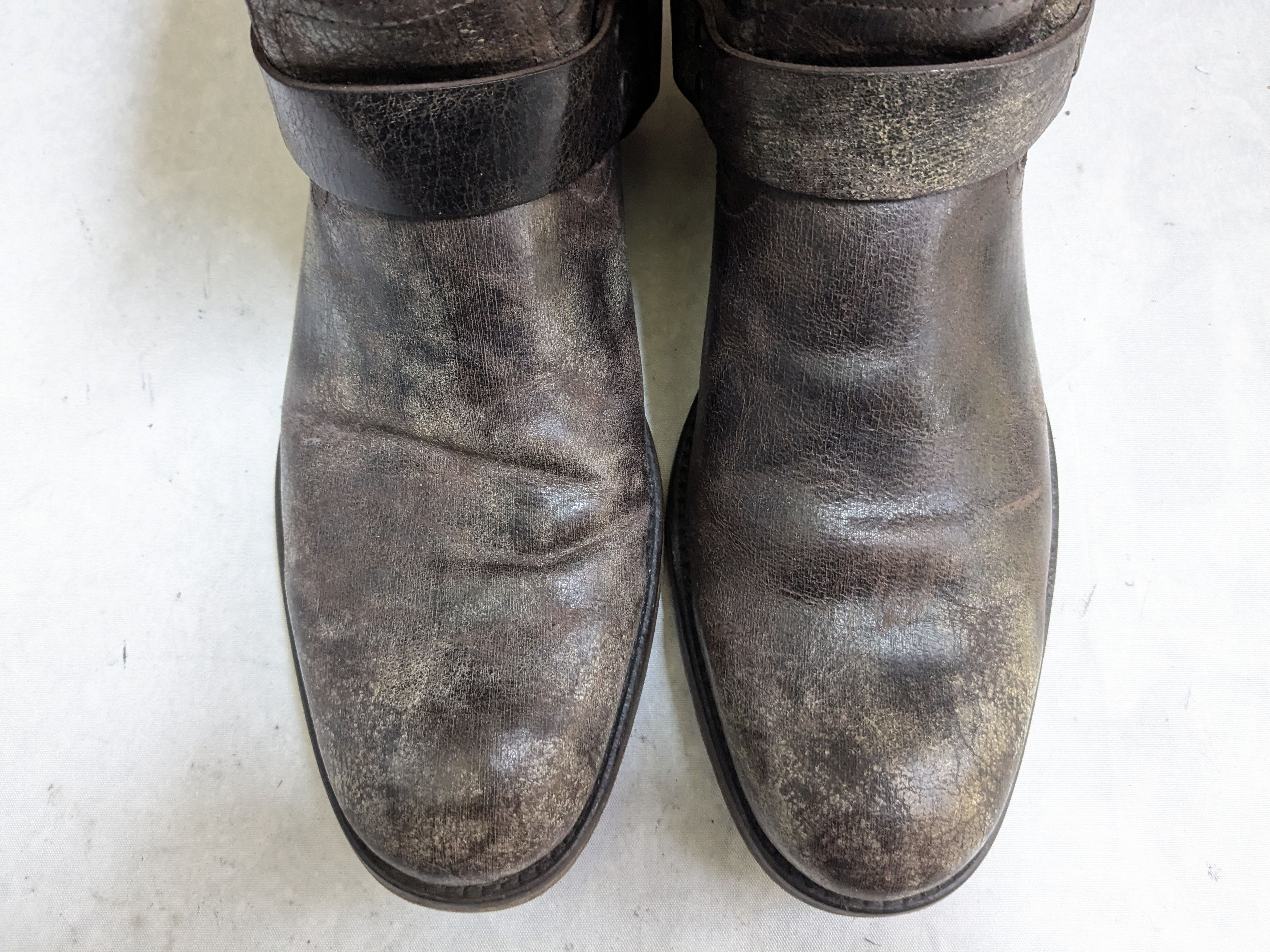 Frye Frye Harness Brown Leather 9.5 D Leather Buckle Punk Size US 9.5 / EU 42-43 - 3 Thumbnail