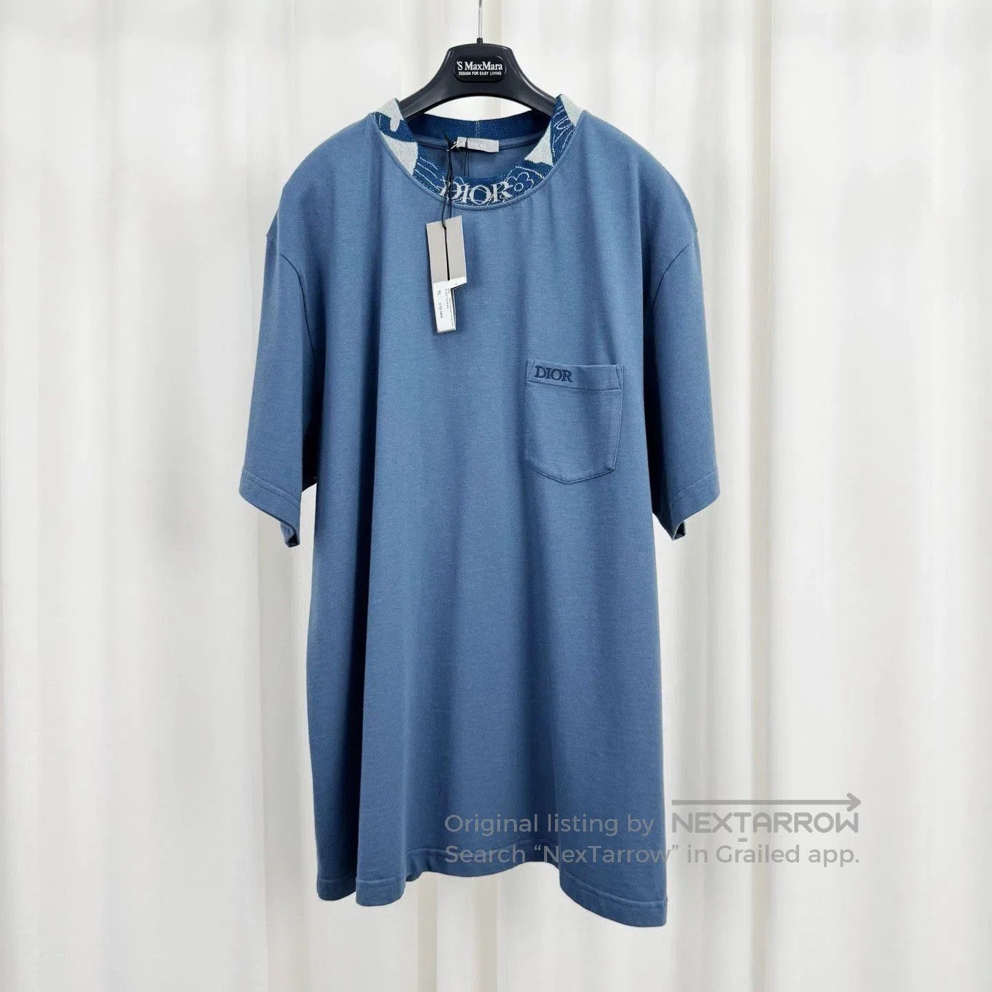 dior new embroidered collar short sleeve shirt.