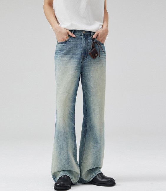 Vintage American high street wide-leg gradient baggy flared jeans Size US 32 / EU 48 - 1 Thumbnail