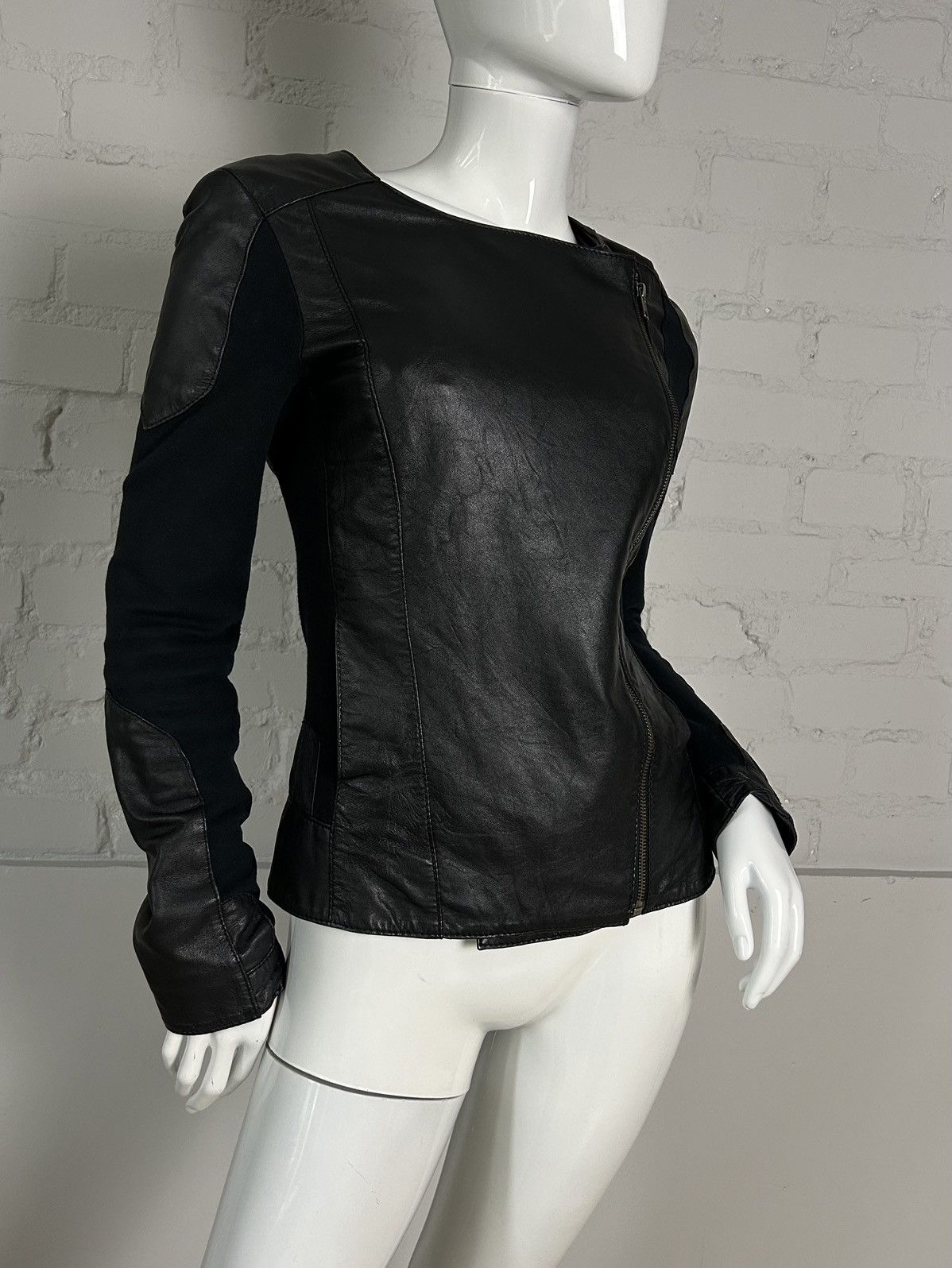 Other Vintage biker asymmetric leather jacket Size S / US 4 / IT 40 - 2 Thumbnail