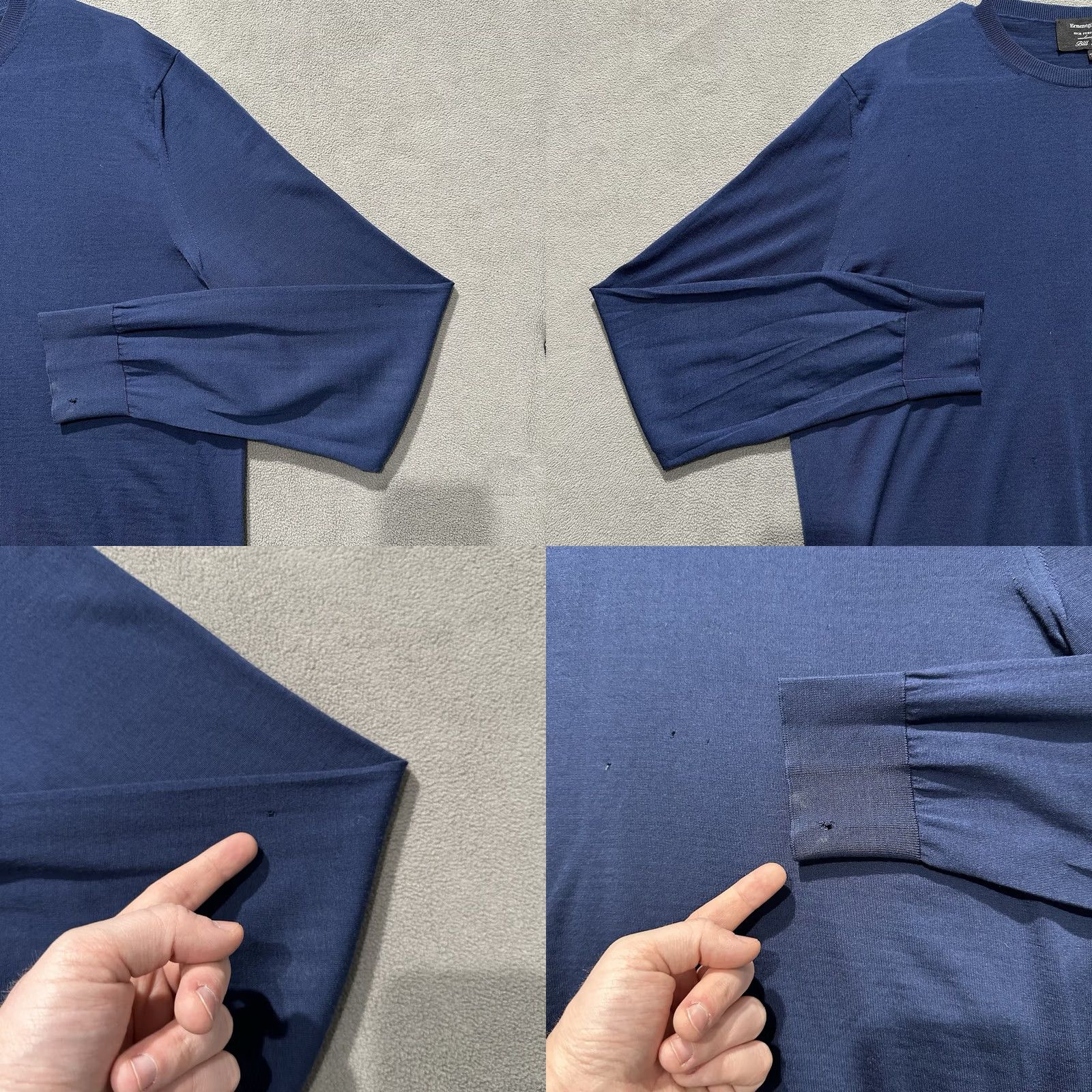 Ermenegildo Zegna Ermenegildo Zegna Sweater Mens 3XL Blue Wool Long Sleeve Crew Neck Pullover Designer Classic Size US XXL / EU 58 / 5 - 8 Thumbnail