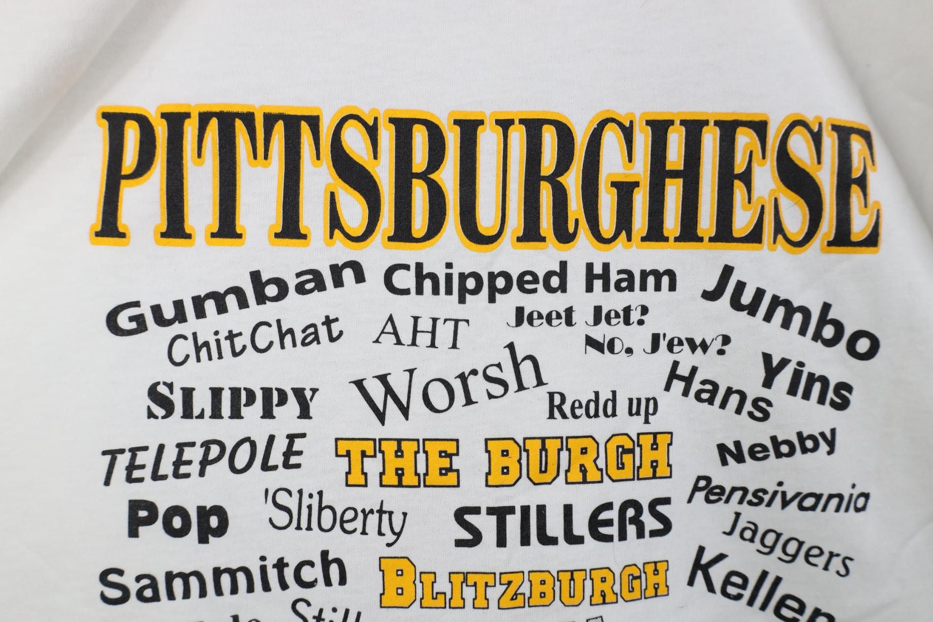 Vintage Deadstock Vintage 90s Pittsburghese Pittsburgh T-Shirt Size US XXL / EU 58 / 5 - 5 Thumbnail