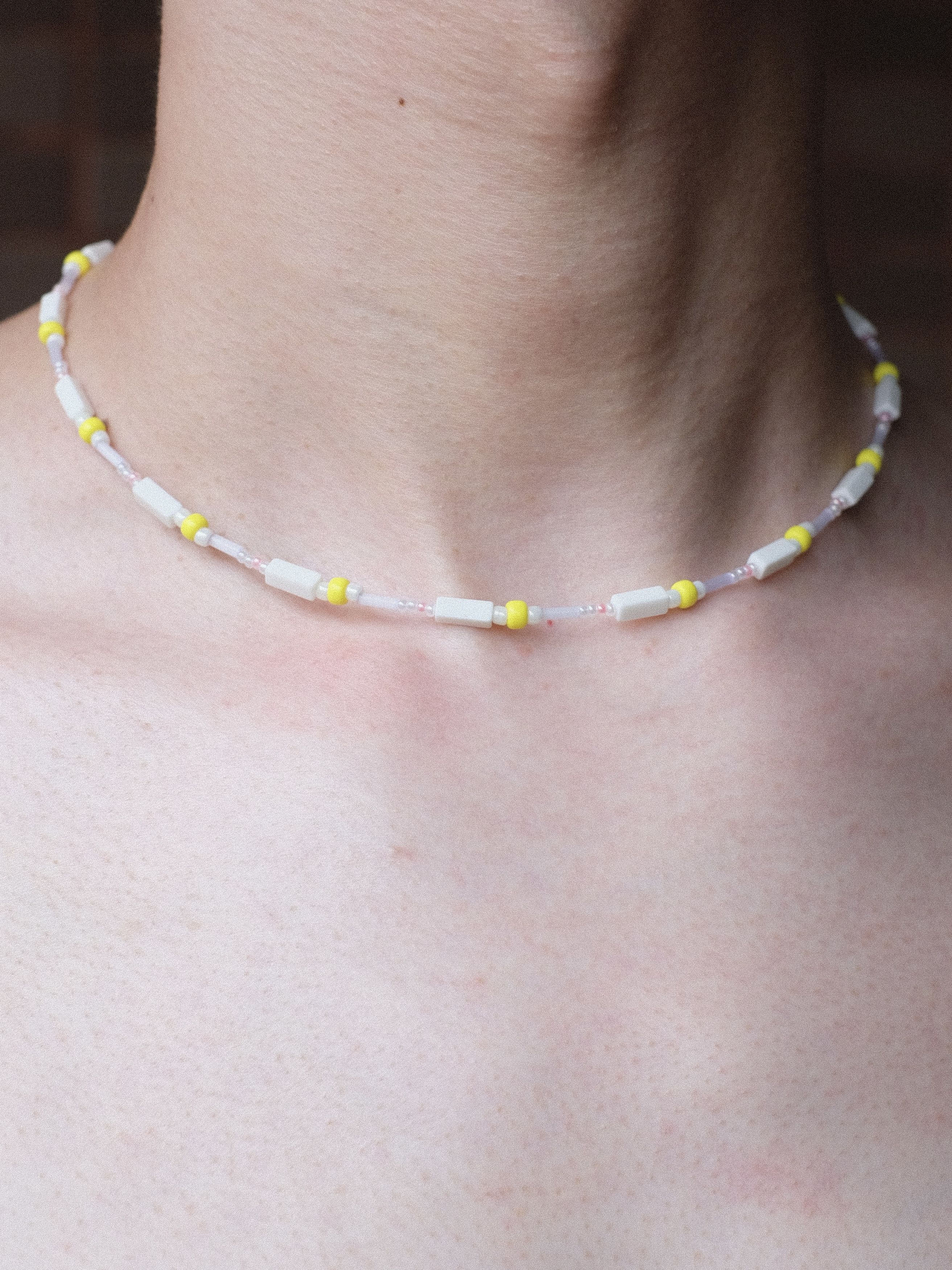 Handmade × Japanese Brand ute Yellow Japan Seed Beads Handmade Beaded Necklace 16.1in Size ONE SIZE - 2 Thumbnail
