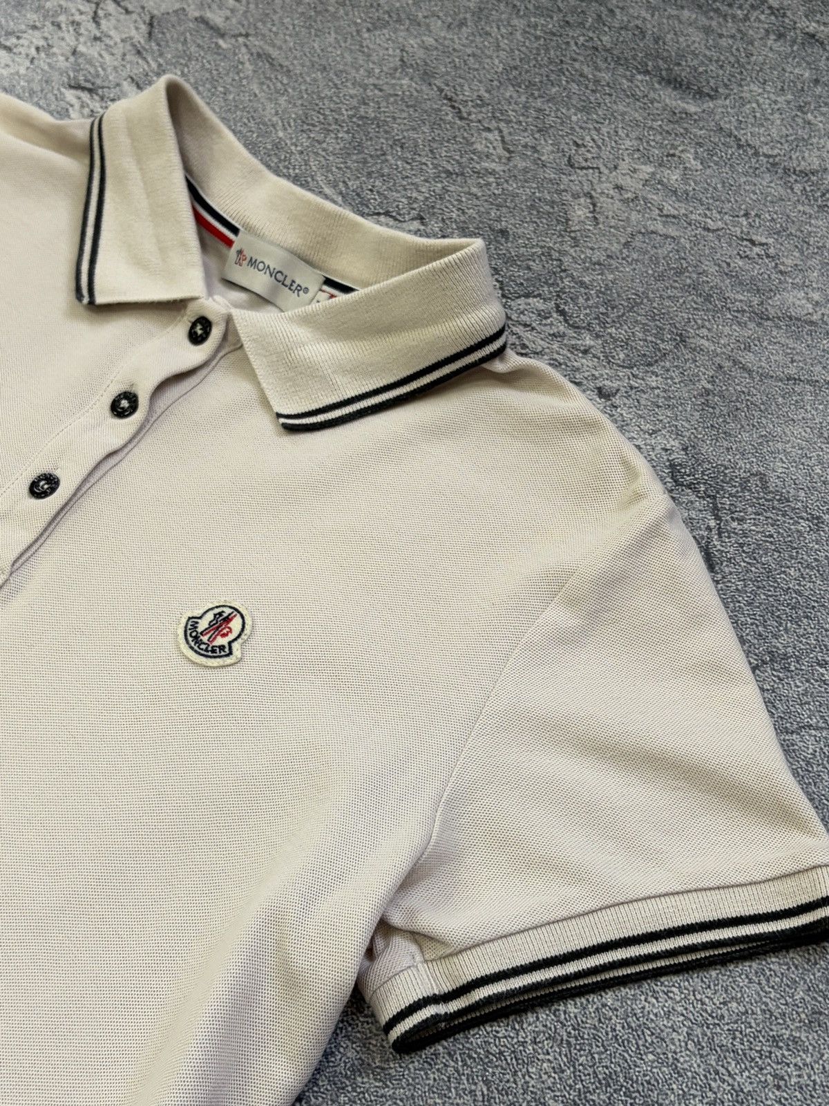 Moncler Moncler Women's Polo Shirt Maglia Beige Cream Size M Size M / US 6-8 / IT 42-44 - 3 Thumbnail