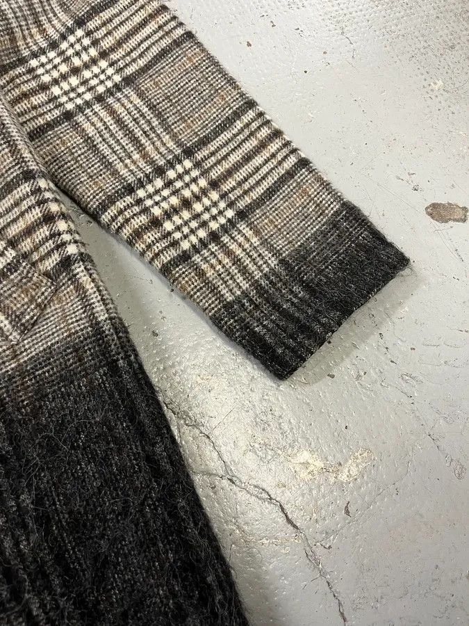 Daniele Alessandrini Daniele Alessandrini Tartan Gradient Grey Long Coat Size US M / EU 48-50 / 2 - 6 Thumbnail