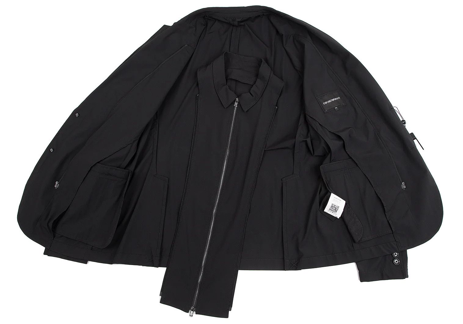 Emporio Armani Stretch Zip Jacket in Black Size 54 Size US L / EU 52-54 / 3 - 14 Thumbnail