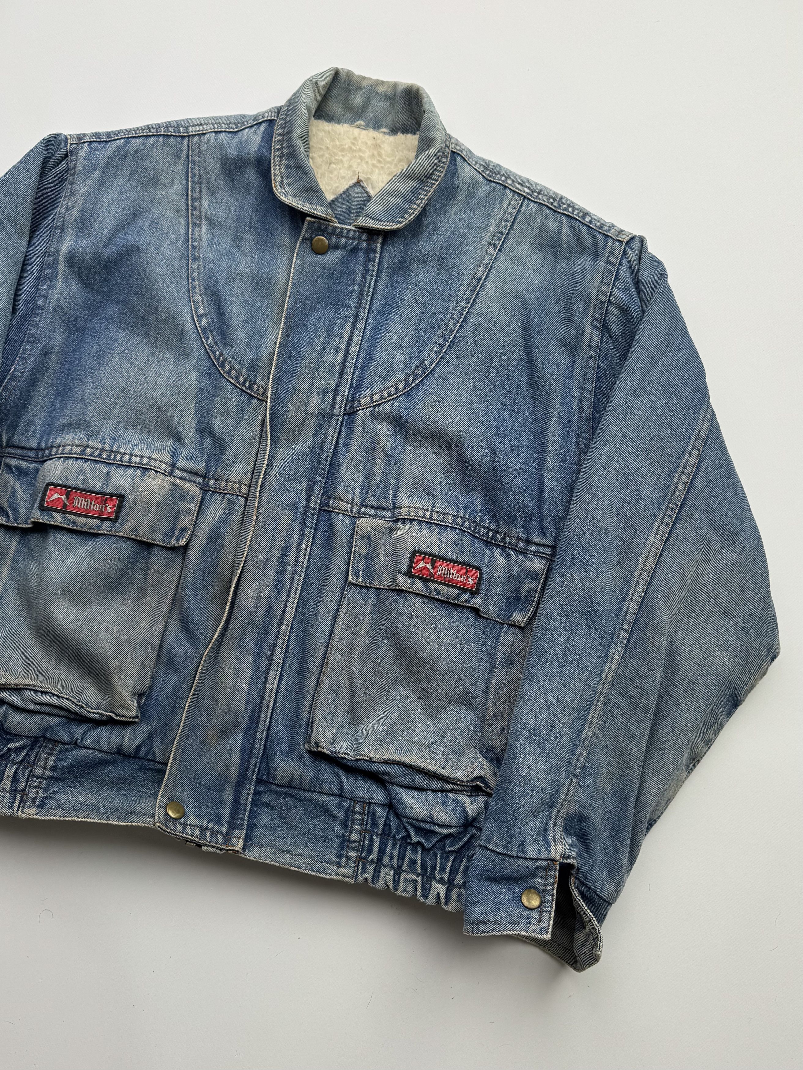 Vintage Vintage Denim Bomber Jacket(V243)E2 Size US L / EU 52-54 / 3 - 3 Thumbnail