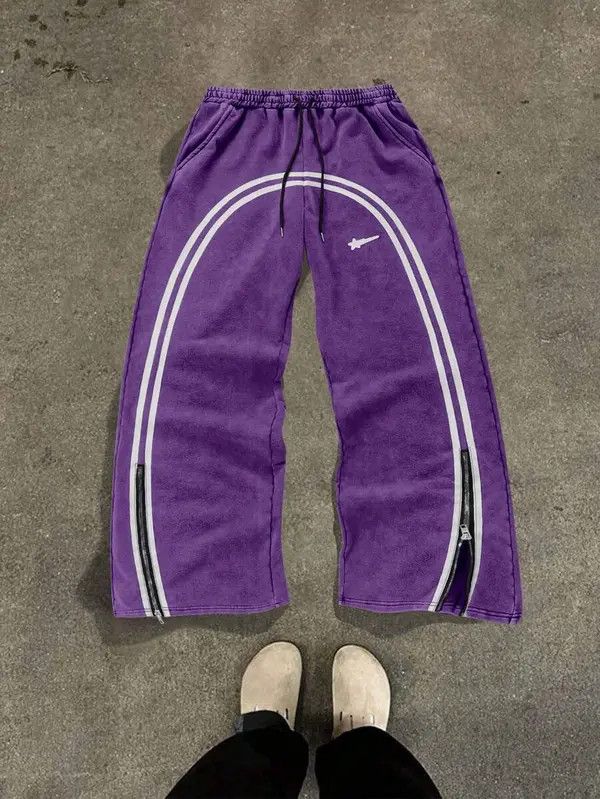 Designer Yukiko x Kin Washed pants/sweatpants zipper Size US 36 / EU 52 - 6 Thumbnail