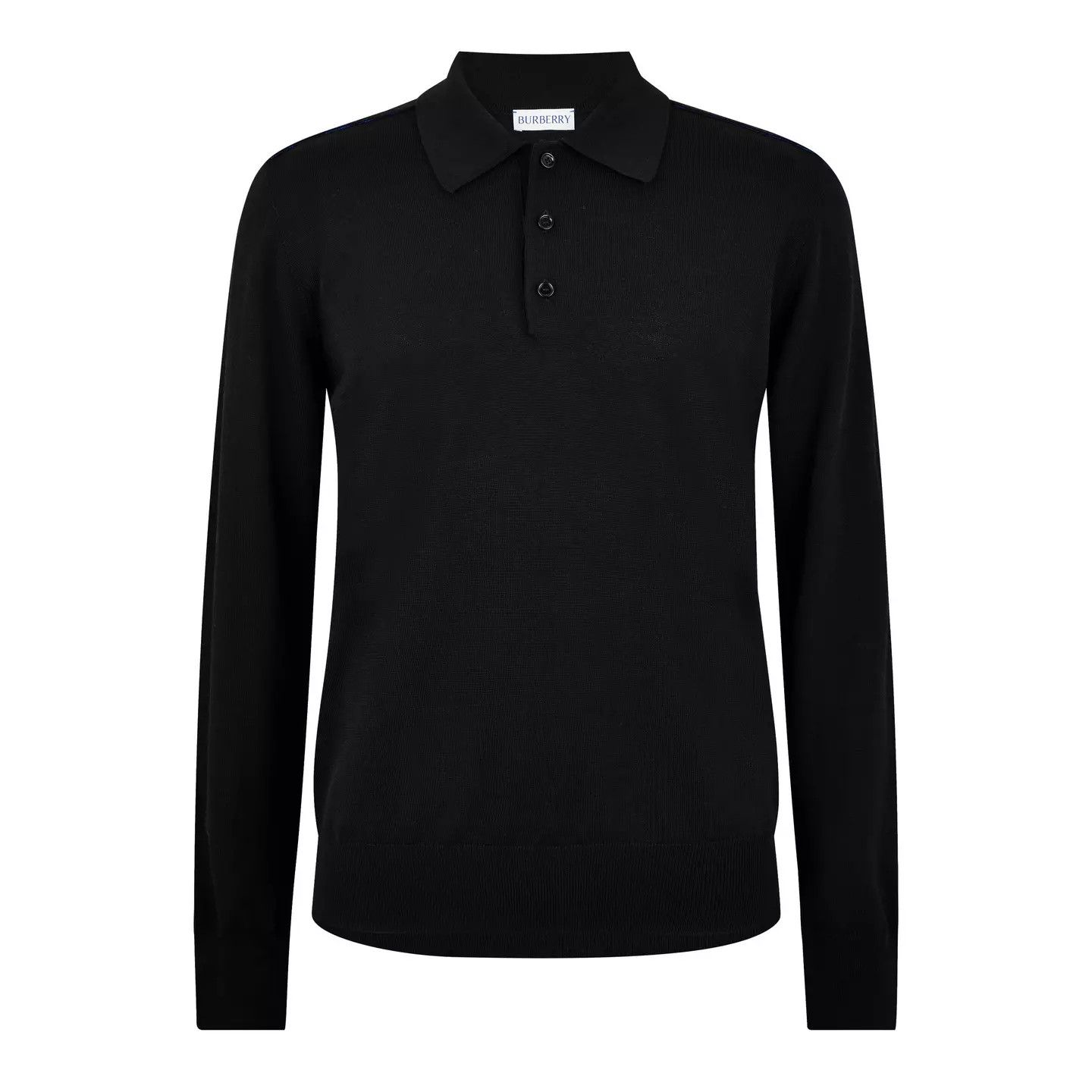 Burberry o1g2r1mq0426 Long Sleeve Knit Polo Shirt in Black Size US M / EU 48-50 / 2 - 1 Thumbnail