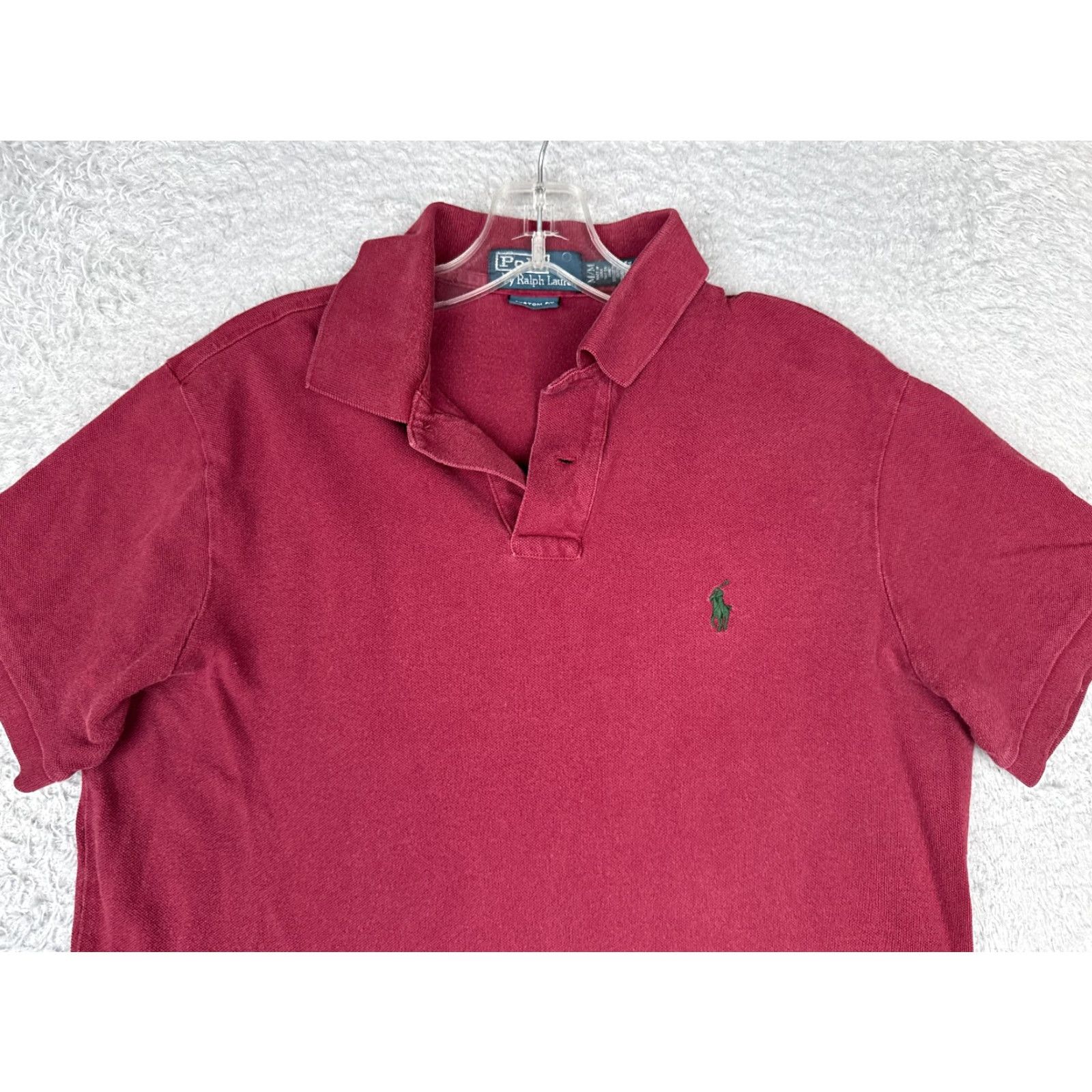 Ralph Lauren VINTAGE Ralph Lauren Polo Shirt Men M Red 100% Cotton Slim Fit Size US M / EU 48-50 / 2 - 4 Thumbnail