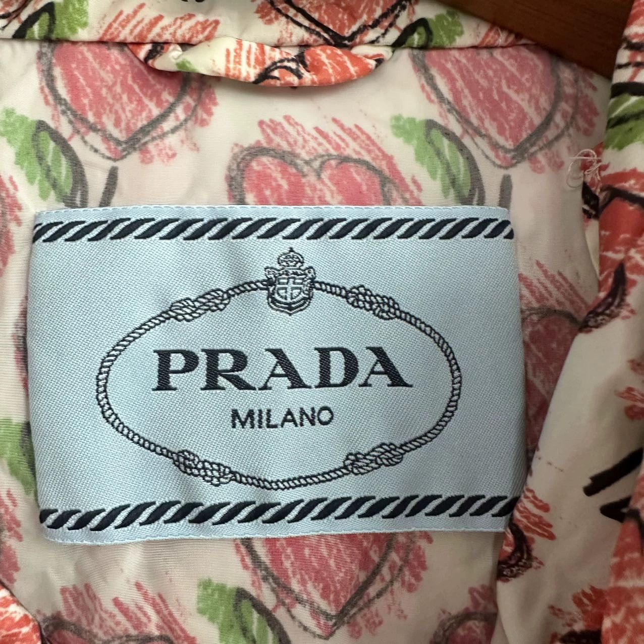 Prada Prada Heart All Over Print Lightweight Jacket 40 Size S / US 4 / IT 40 - 3 Thumbnail