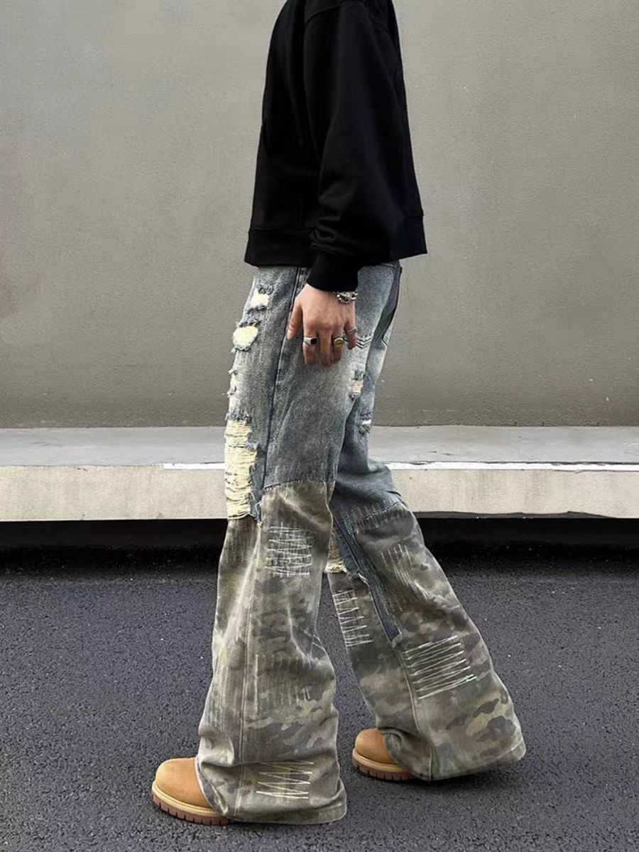 Japanese Brand × Jean Street style ripped jeans with baggy design Size US 34 / EU 50 - 5 Thumbnail