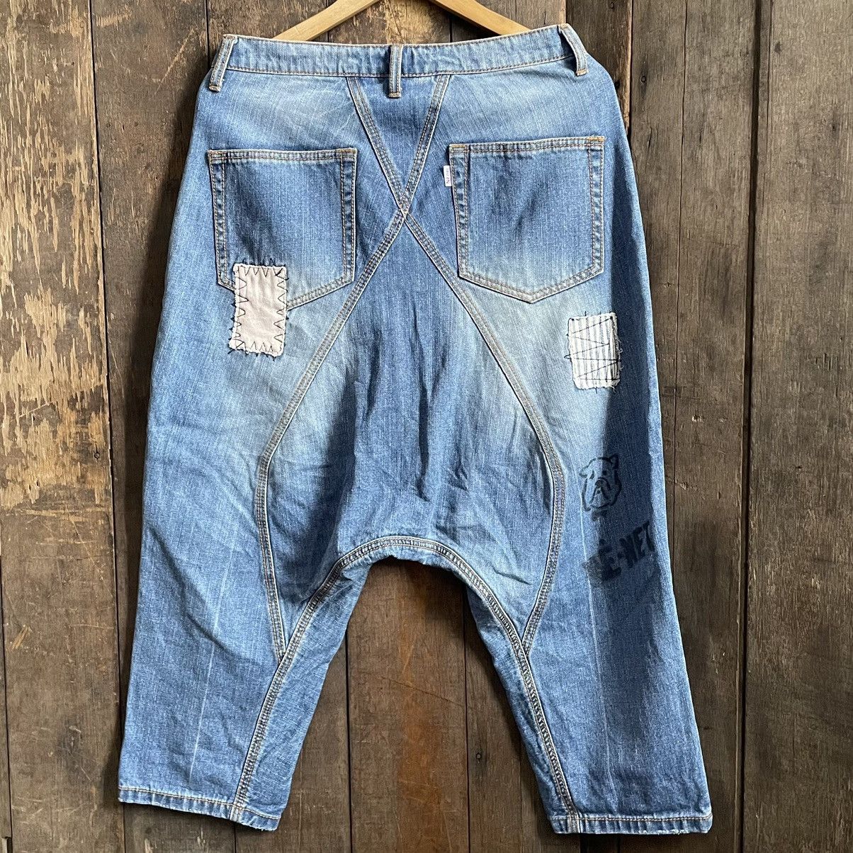Issey Miyake Ne.Net Patchwork Denim Jeans Size US 32 / EU 48 - 2 Thumbnail