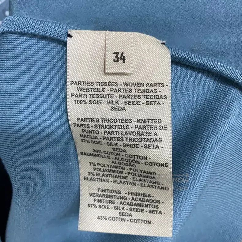 Hermes Hermes Polar Blue Patterned Silk and Knitted Blouse Size XXS / US 00 / IT 34 - 5 Thumbnail