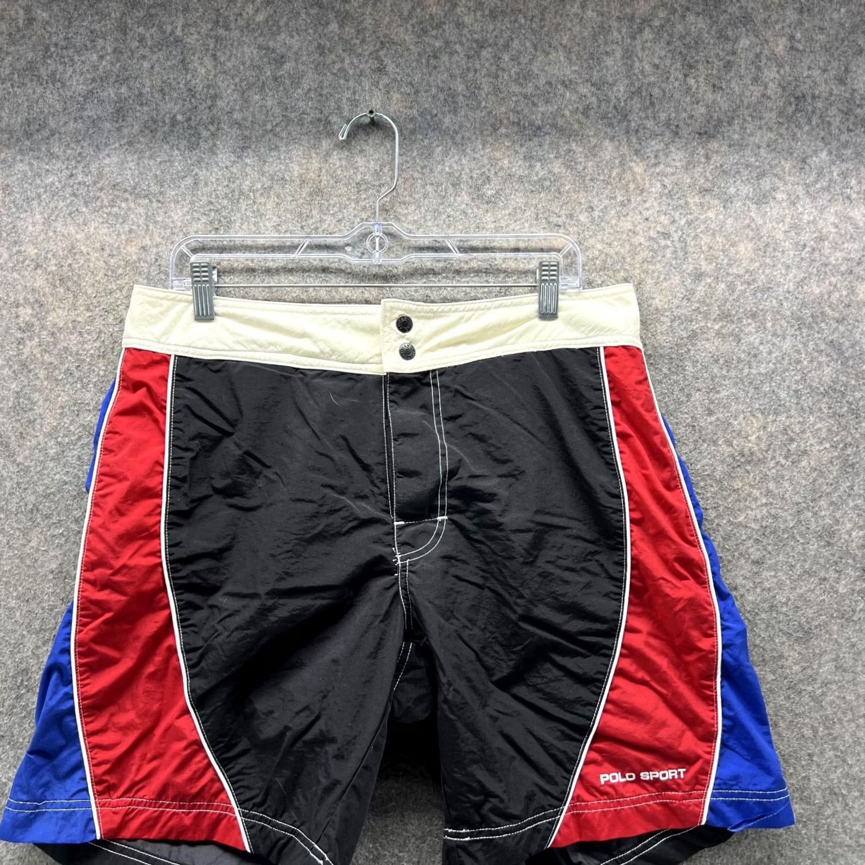 Polo Ralph Lauren VINTAGE Ralph Lauren Sport Bottom Men 32 Black Swim Shorts Lined Trunks 90s Mens Size US 32 / EU 48 - 4 Thumbnail