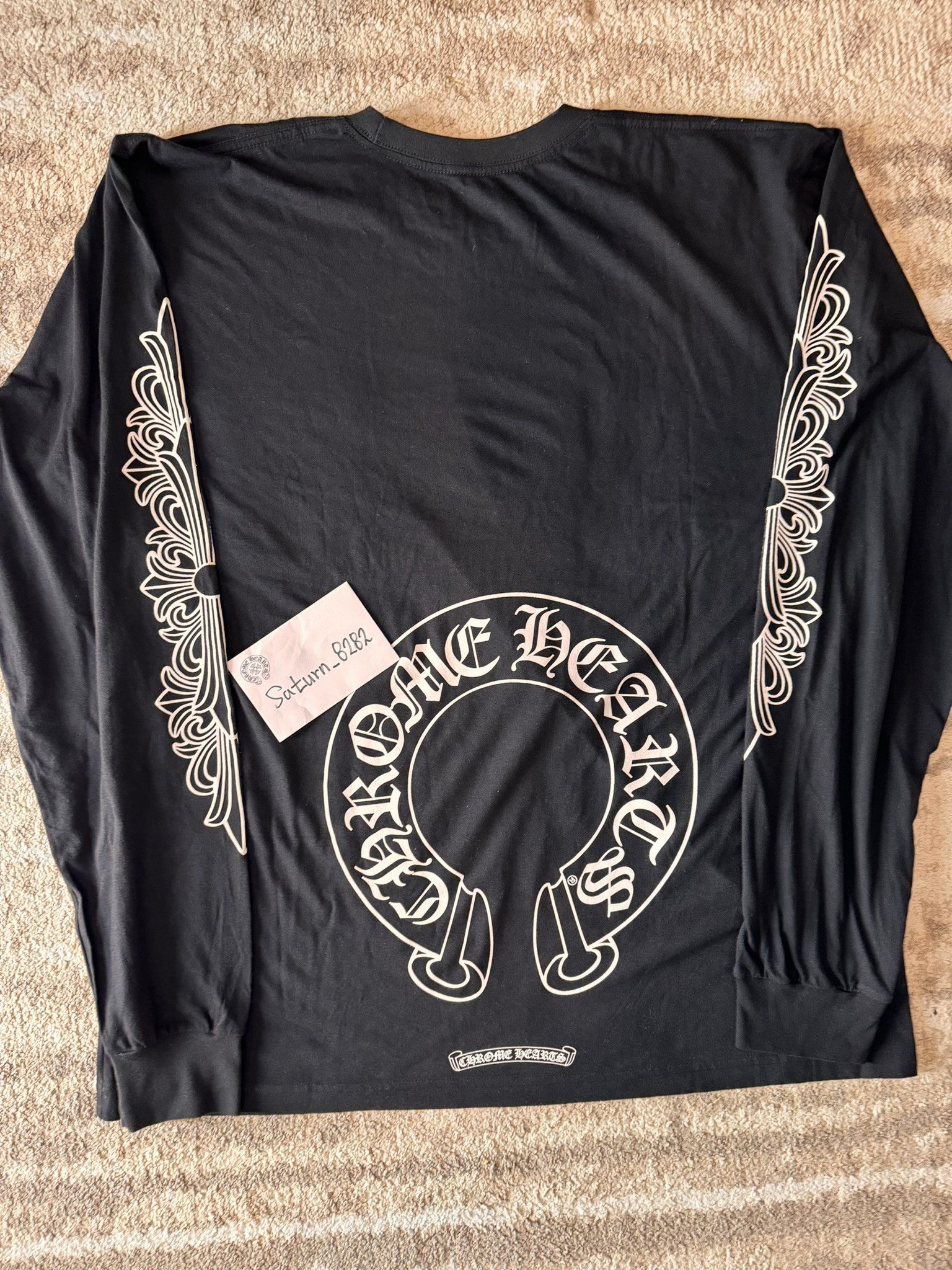 Chrome Hearts CHROME HEARTS FLORAL CROSS HORSESHOE LS TEE XXL 