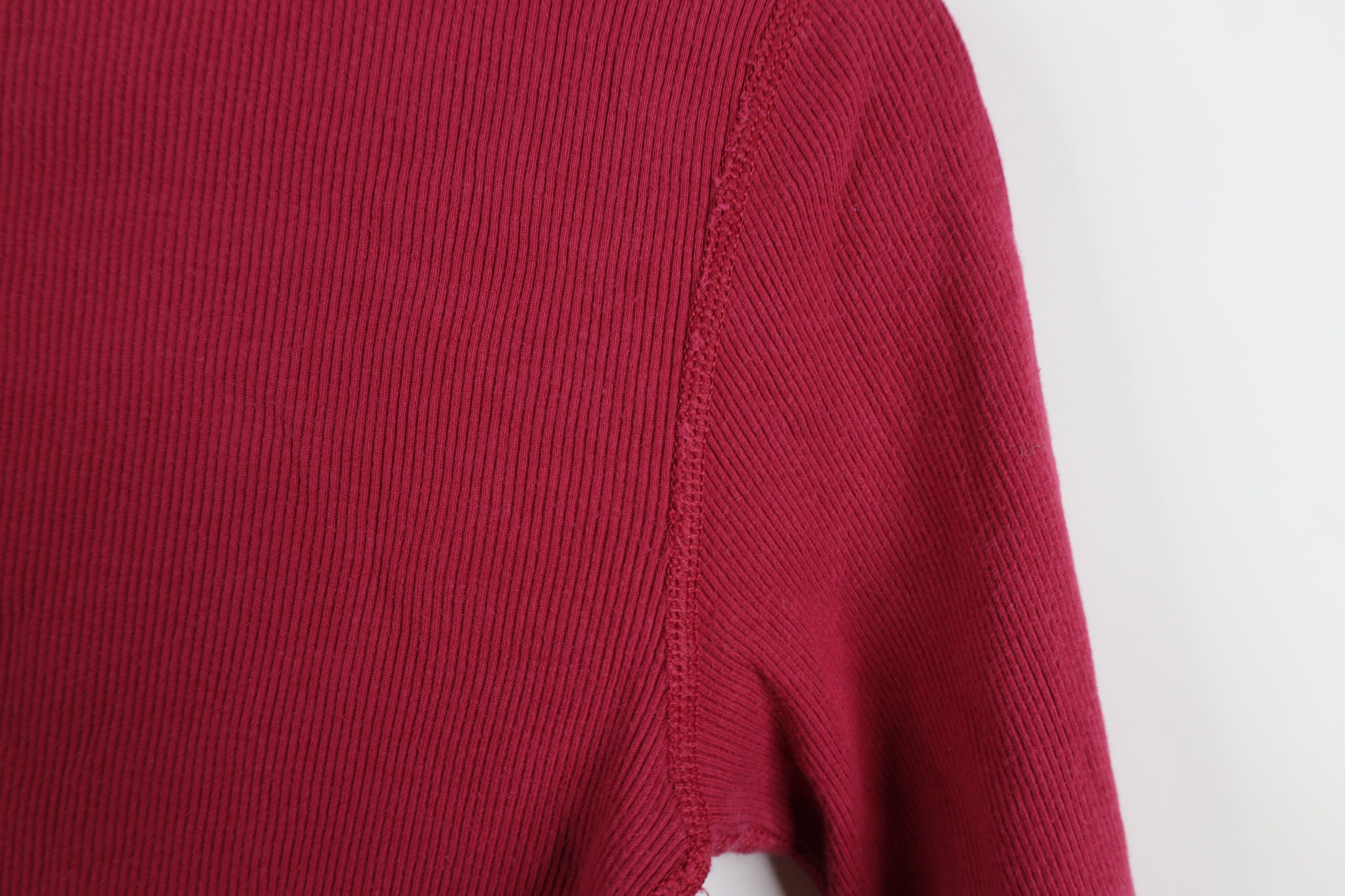 J.Crew Vintage 90s Y2K J Crew Babydoll Ribbed Thermal Knit T-Shirt Size S / US 4 / IT 40 - 7 Thumbnail