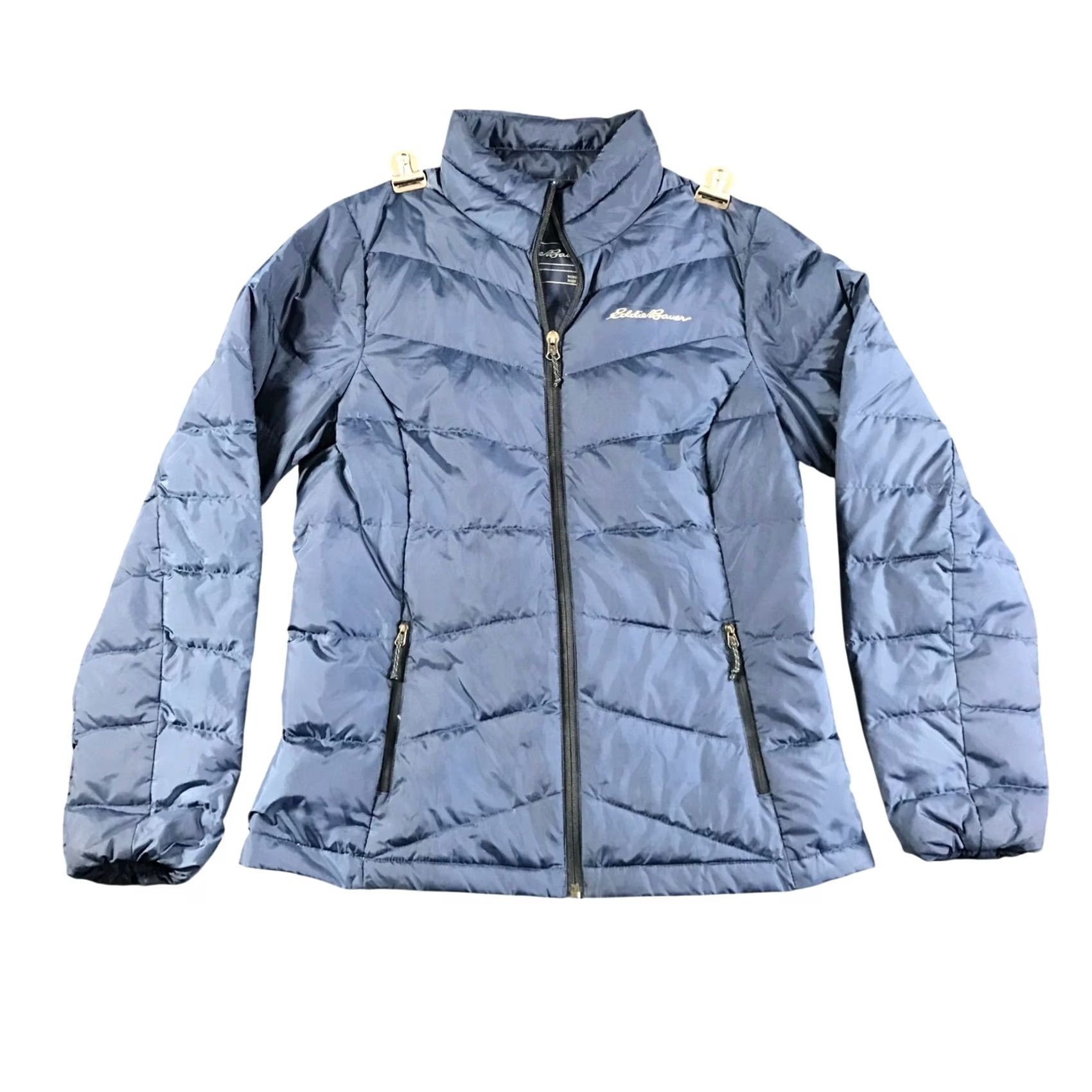 Eddie Bauer Eddie Bauer EB650 Down Puffer Jacket Blue Quilted Full Zip Womens Small Size S / US 4 / IT 40 - 2 Thumbnail