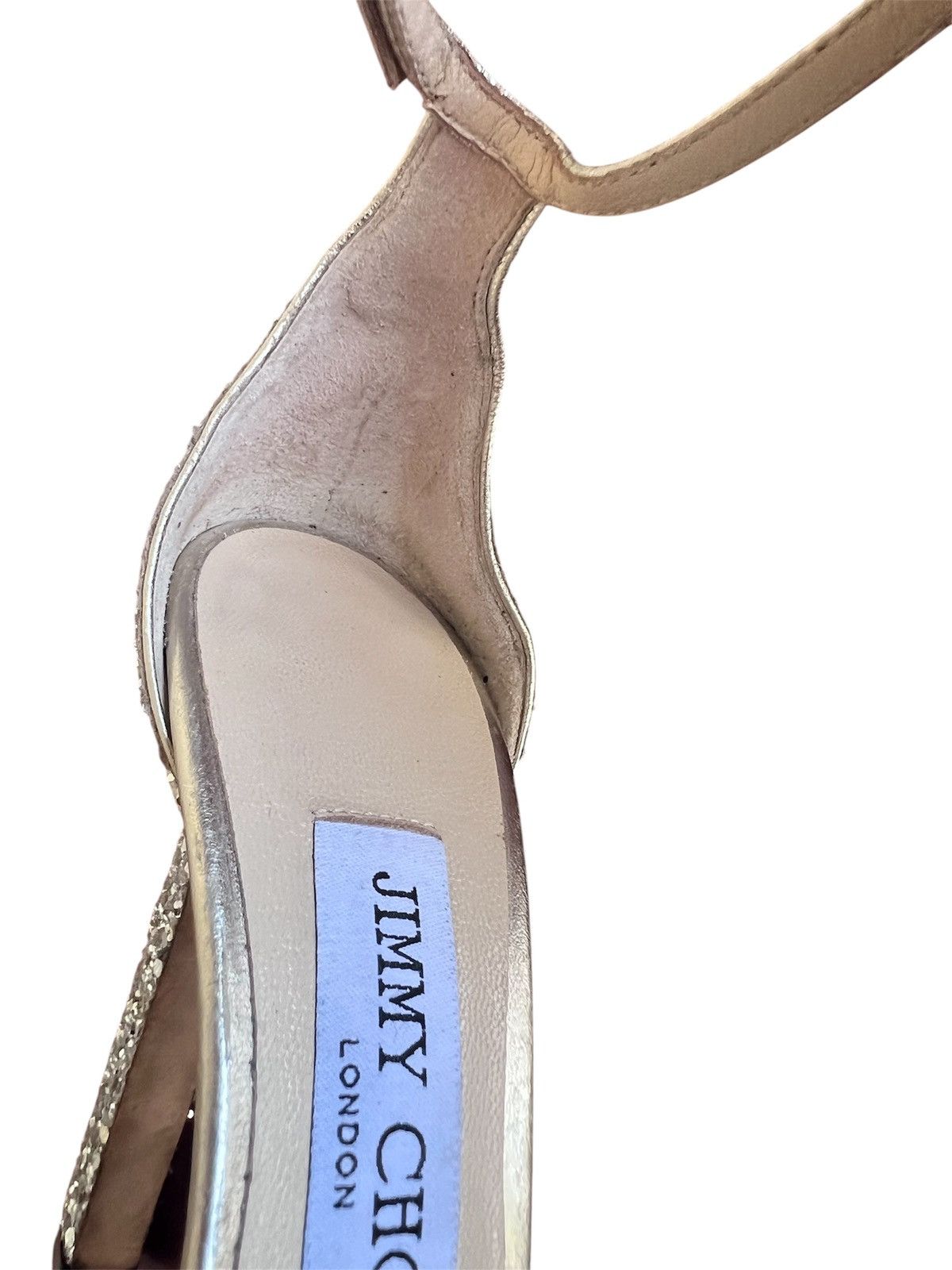 Jimmy Choo Jimmi Choo Misty 120 Champagne Coarse Glitter Fabric Size 35 Size US 5 / IT 35 - 6 Thumbnail