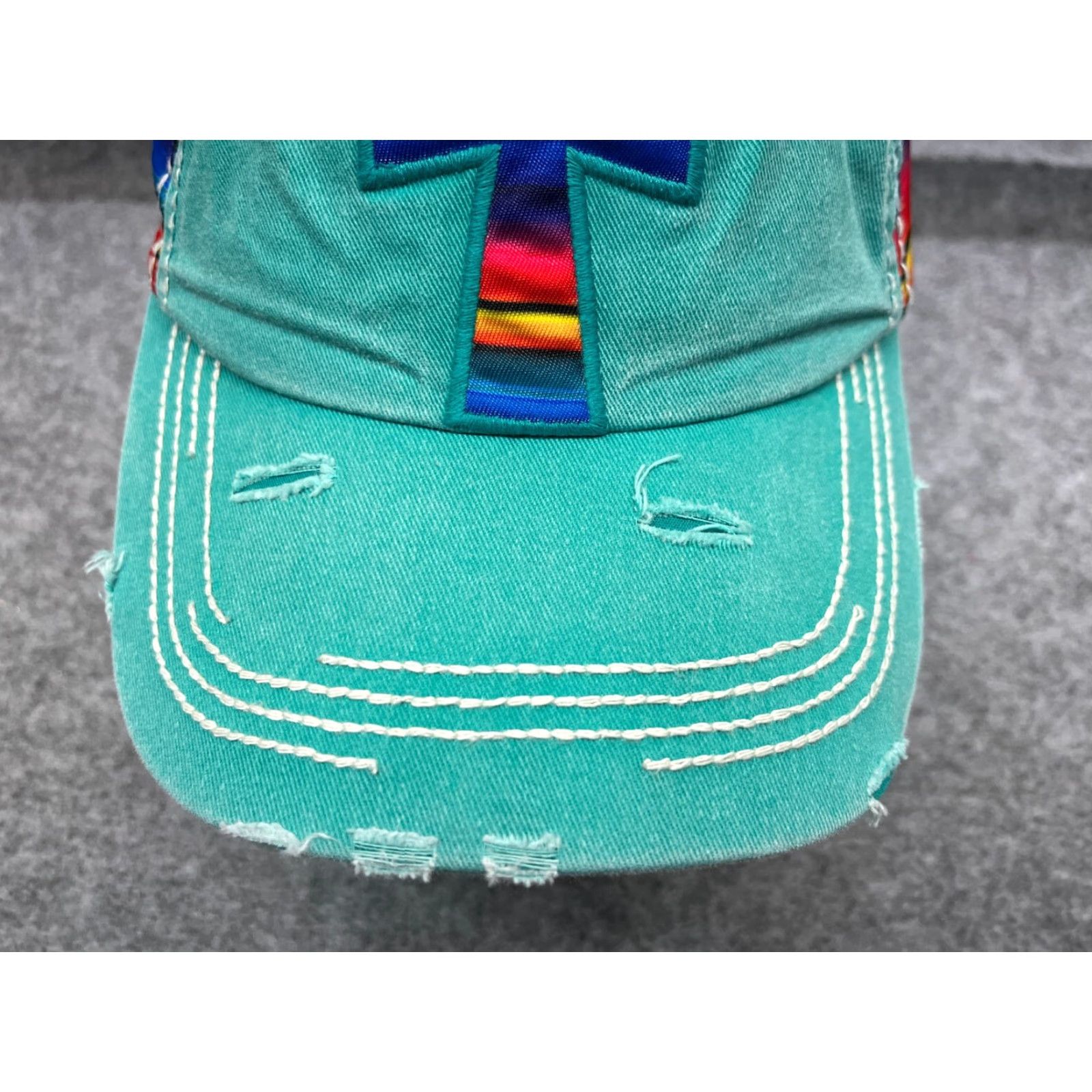 Altea VINTAGE Cross Hat Cap Strap Back Adult One Size Teal Cotton Distress Aztec Nike Hat Cap Adjustable Lightweight Mens Baseball Cap Aztec Beach Outdoor Size ONE SIZE - 3 Thumbnail