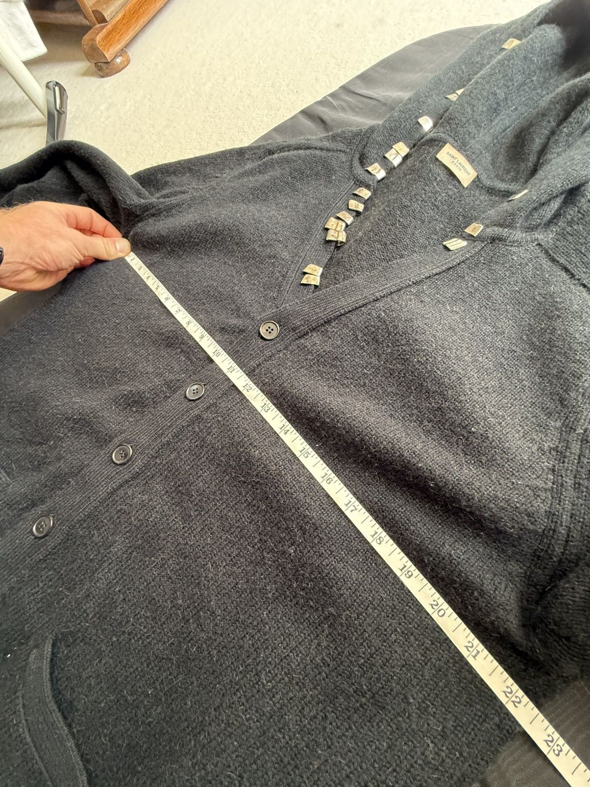 Saint Laurent Paris FW13 Saint Laurent hoodie cardigan lighter clips Hedi grail Size US S / EU 44-46 / 1 - 5 Thumbnail