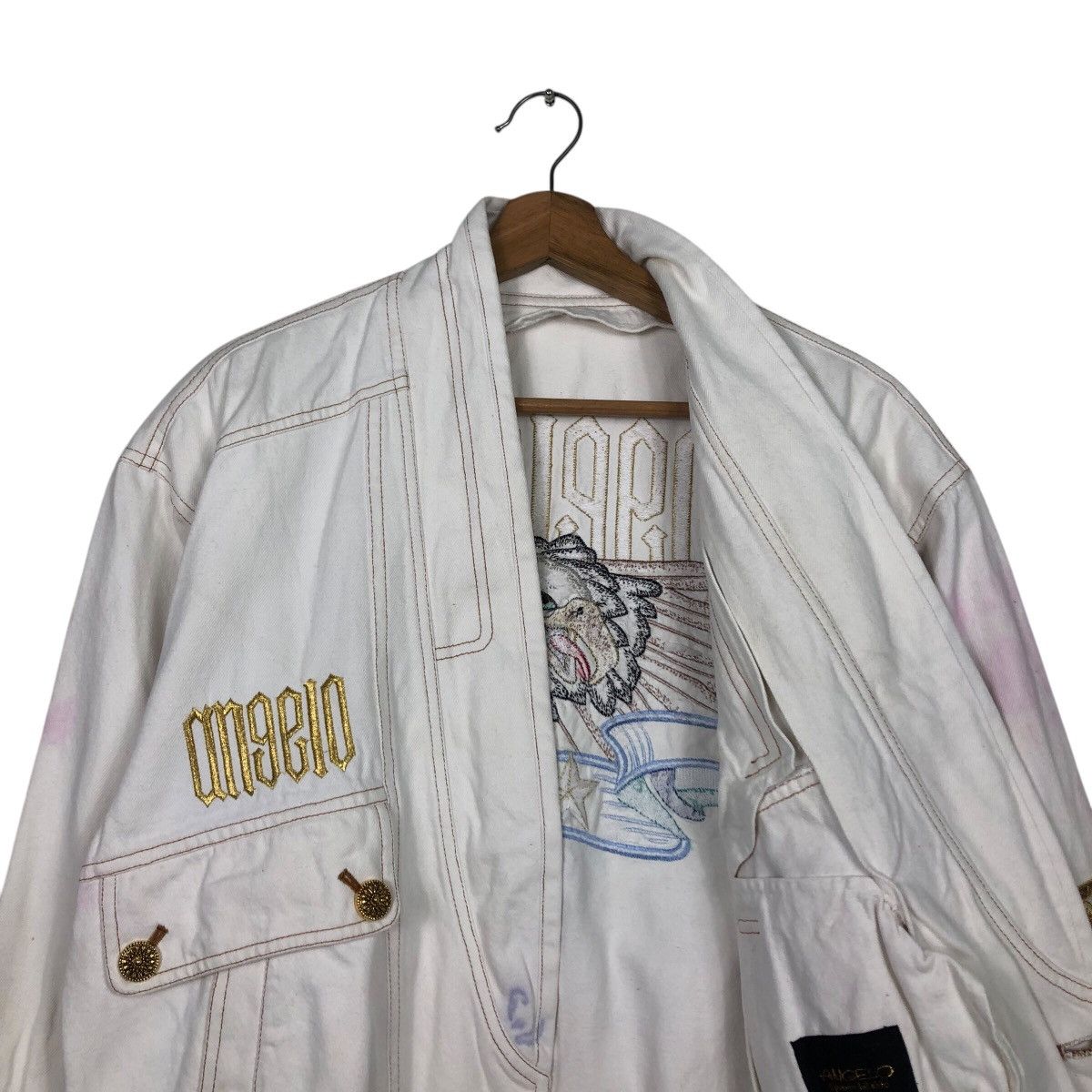 Japanese Brand × Vintage 📌Vintage Bomber Jacket Angelo Embroidered Big Logo Size US L / EU 52-54 / 3 - 13 Thumbnail