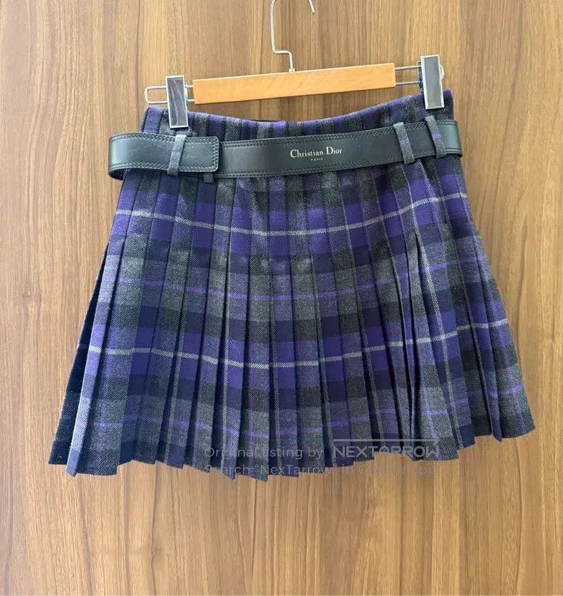 Dior Dior Plaid pleated skirt Size 24" / US 00 / IT 34 - 2 Thumbnail