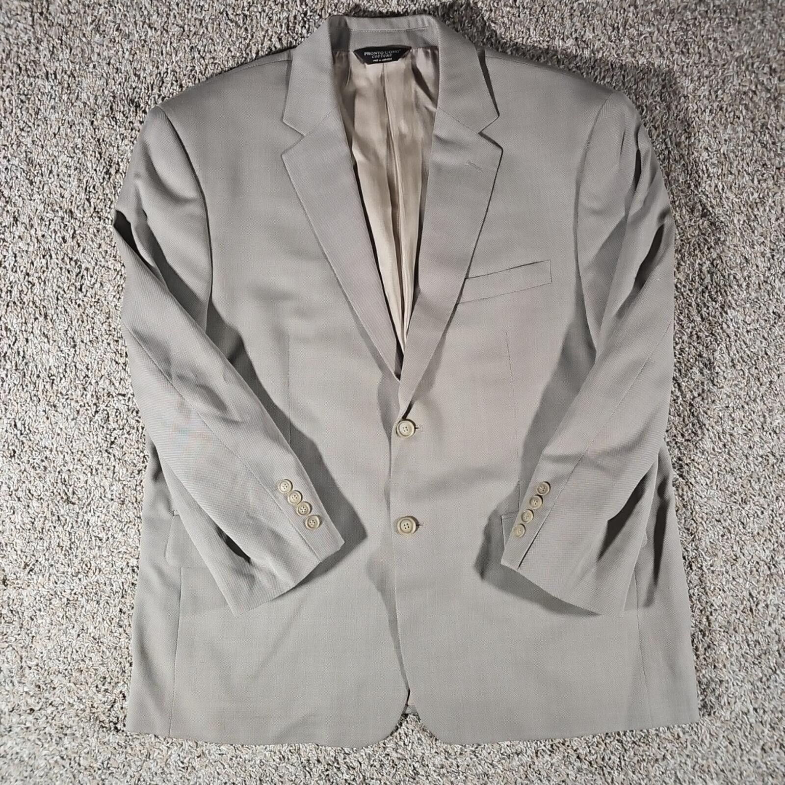 Pronto Uomo Pronto Uomo Couture Super120's 2 Button Blazer 100% Wool 44s Size 44S - 1 Thumbnail