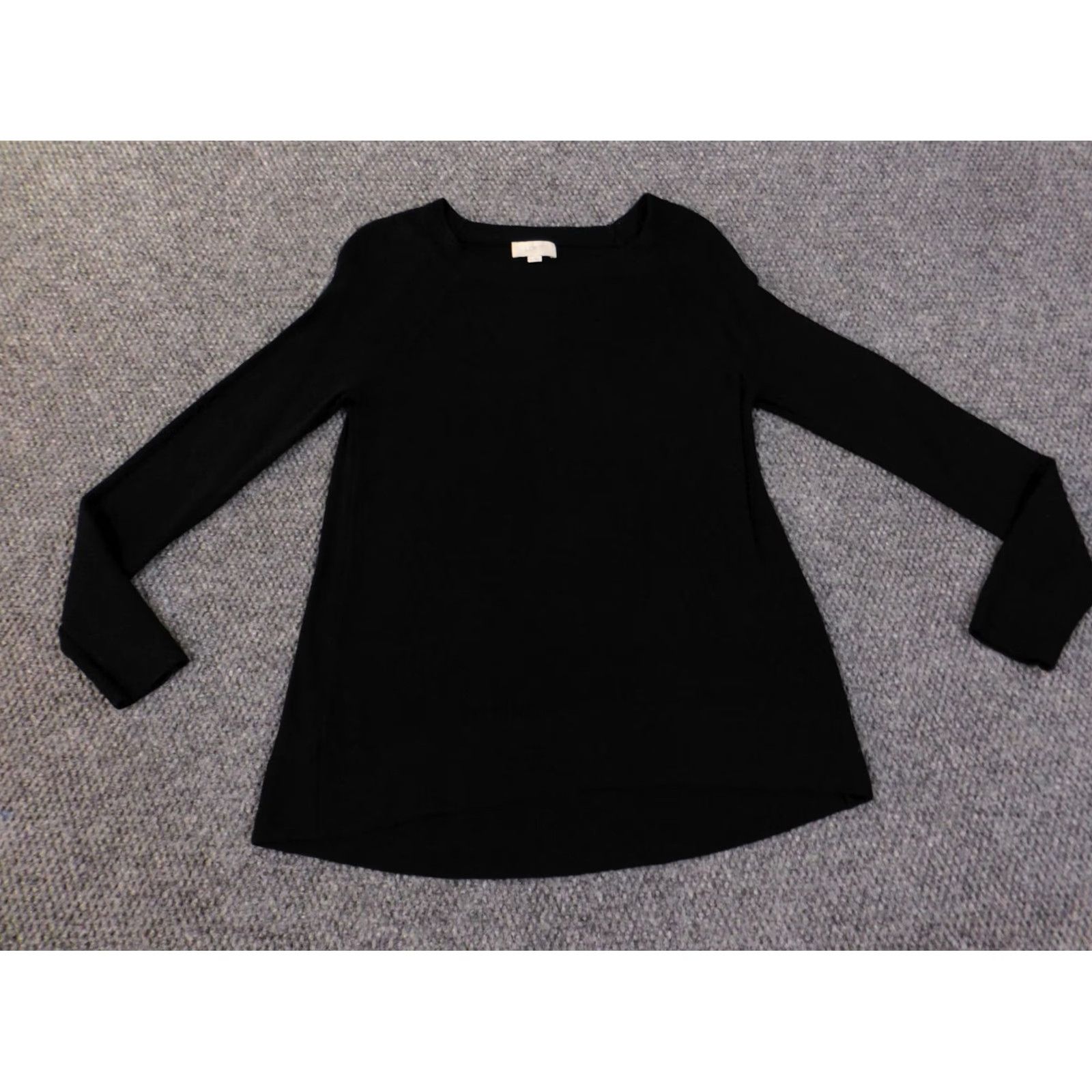 Loft LOFT Sweater Pullover Women Medium Black Knit Cotton Rayon Crew Neck Long Sleeve Knit Pattern Regular Size M Size M / US 6-8 / IT 42-44 - 7 Thumbnail