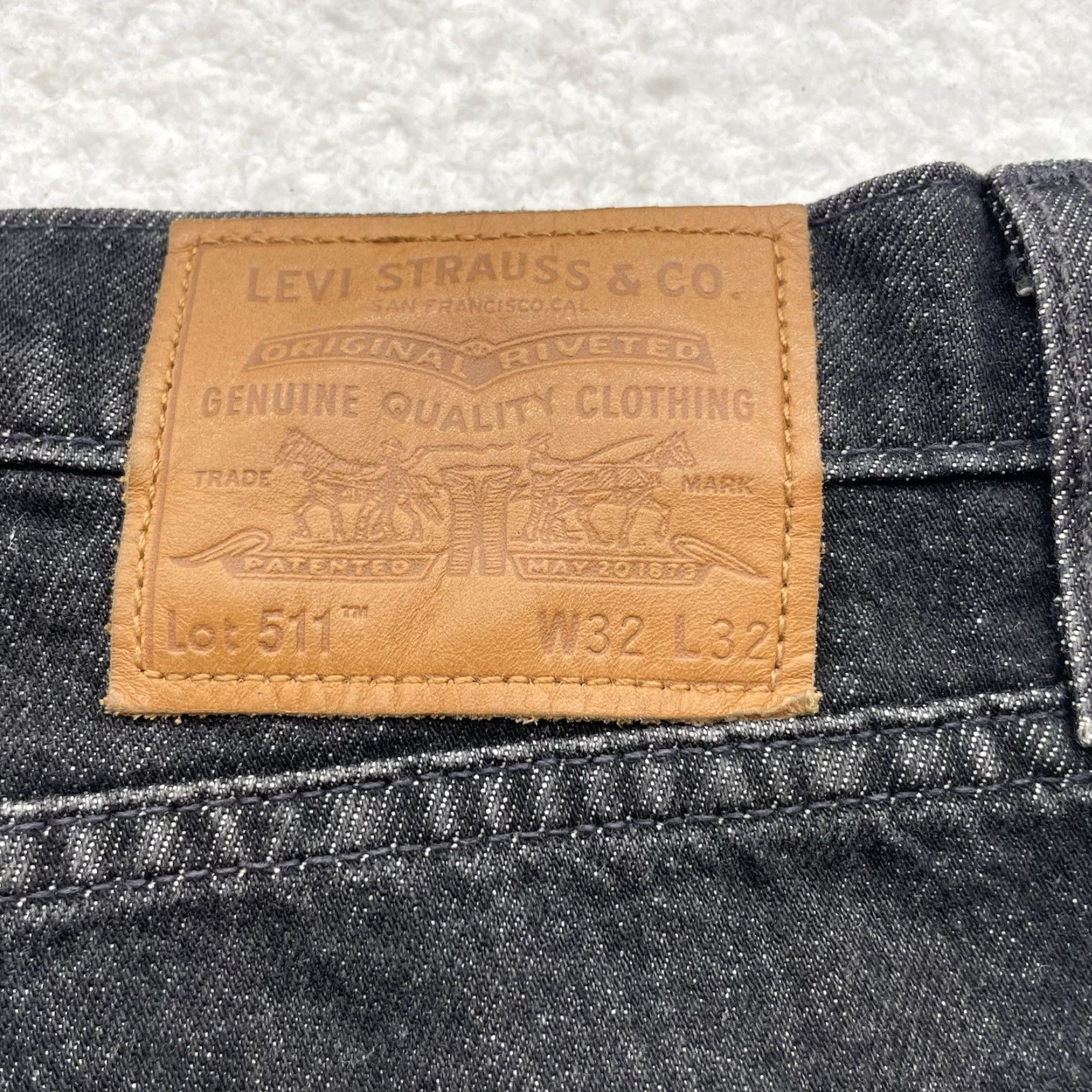 Levi's Levi's Premium Jeans Mens 32x32 Dark Gray Slim Straight 5-Pocket Denim Cotton Logo Vintage not Size US 32 / EU 48 - 7 Thumbnail