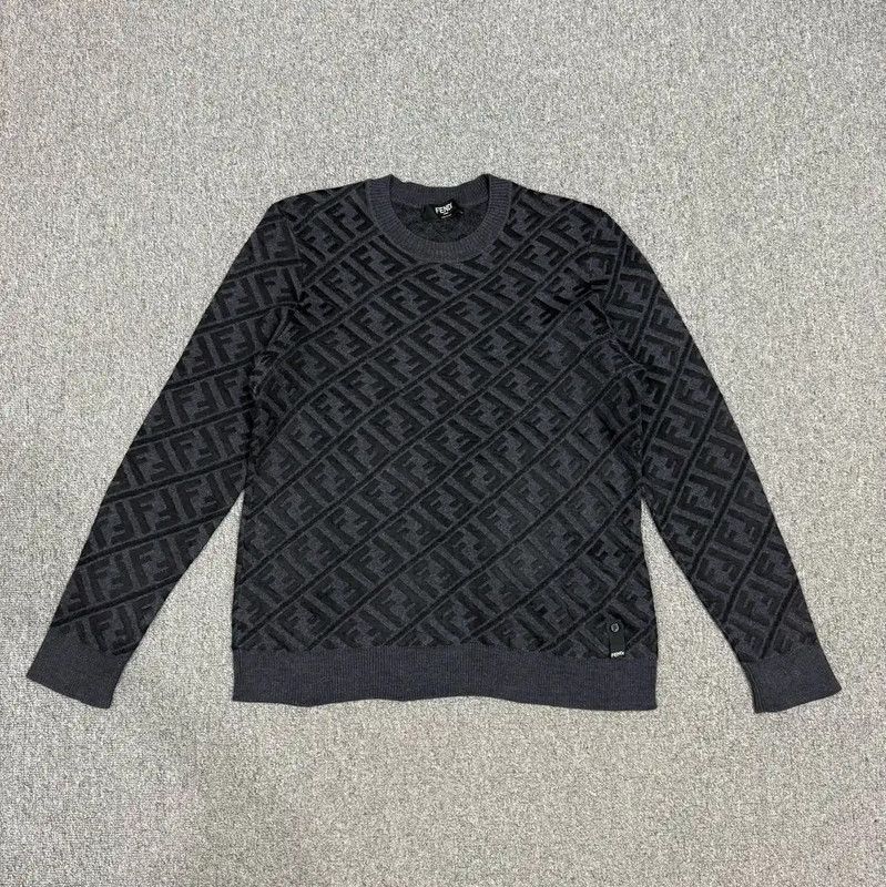 Fendi Fendi Black Cotton Knitted Sweater for Men 0089 Size US M / EU 48-50 / 2 - 1 Thumbnail