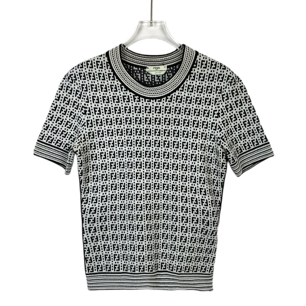 Fendi Fendi All Over Monogram Knit Short Sleeve Top K26WX Size M / US 6-8 / IT 42-44 - 1 Thumbnail