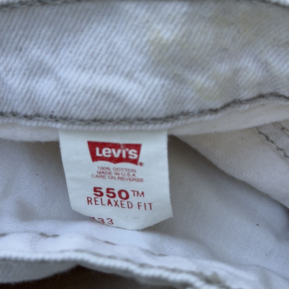 Levi's 90s Levi's 550 White Denim Shorts ERD Grunge Chrome ERL Size US 33 - 7 Thumbnail