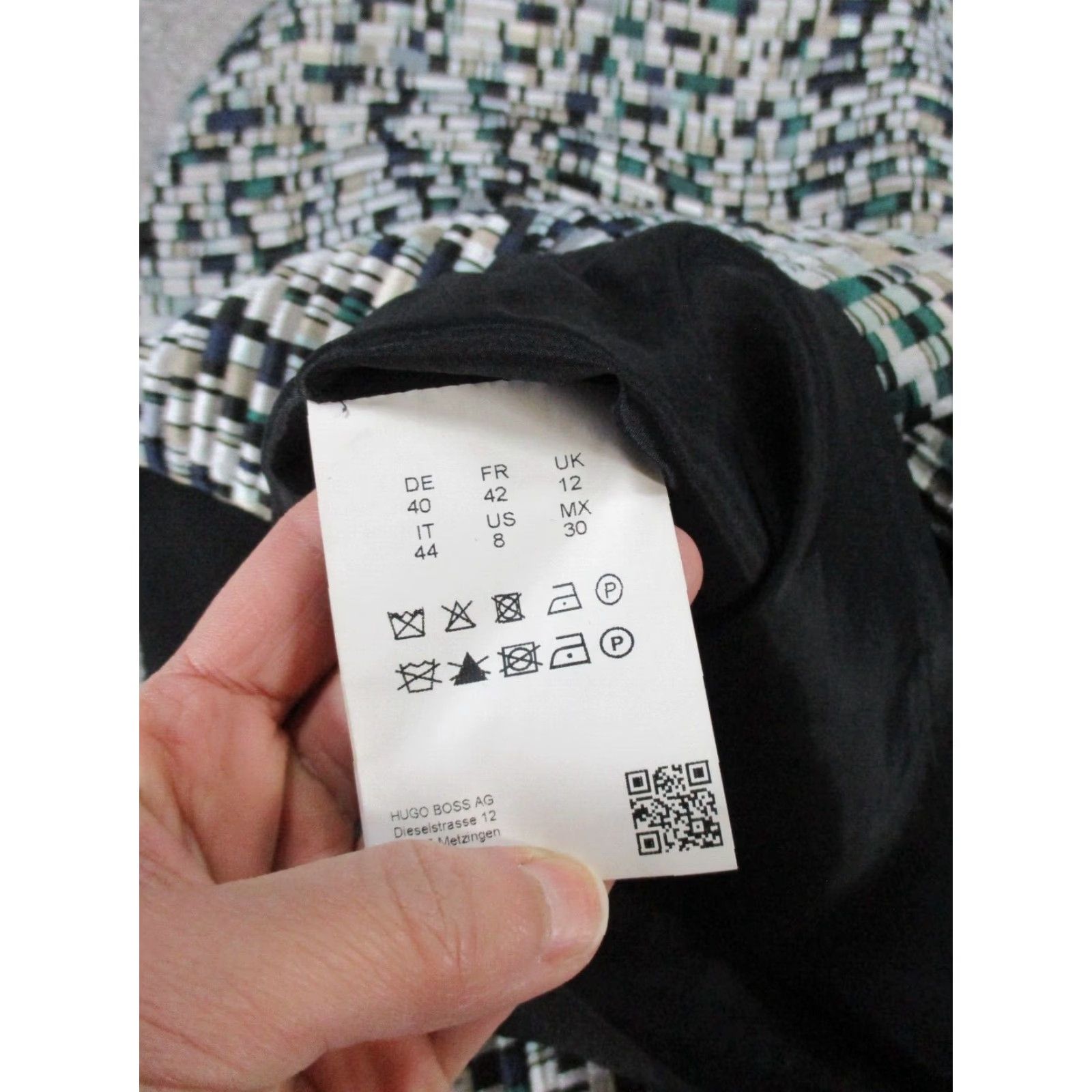 Hugo Boss HUGO BOSS Pencil Skirt Womens 8 Black Multi Geometric Zip Knee Length Size 30" / US 8 / IT 44 - 6 Thumbnail