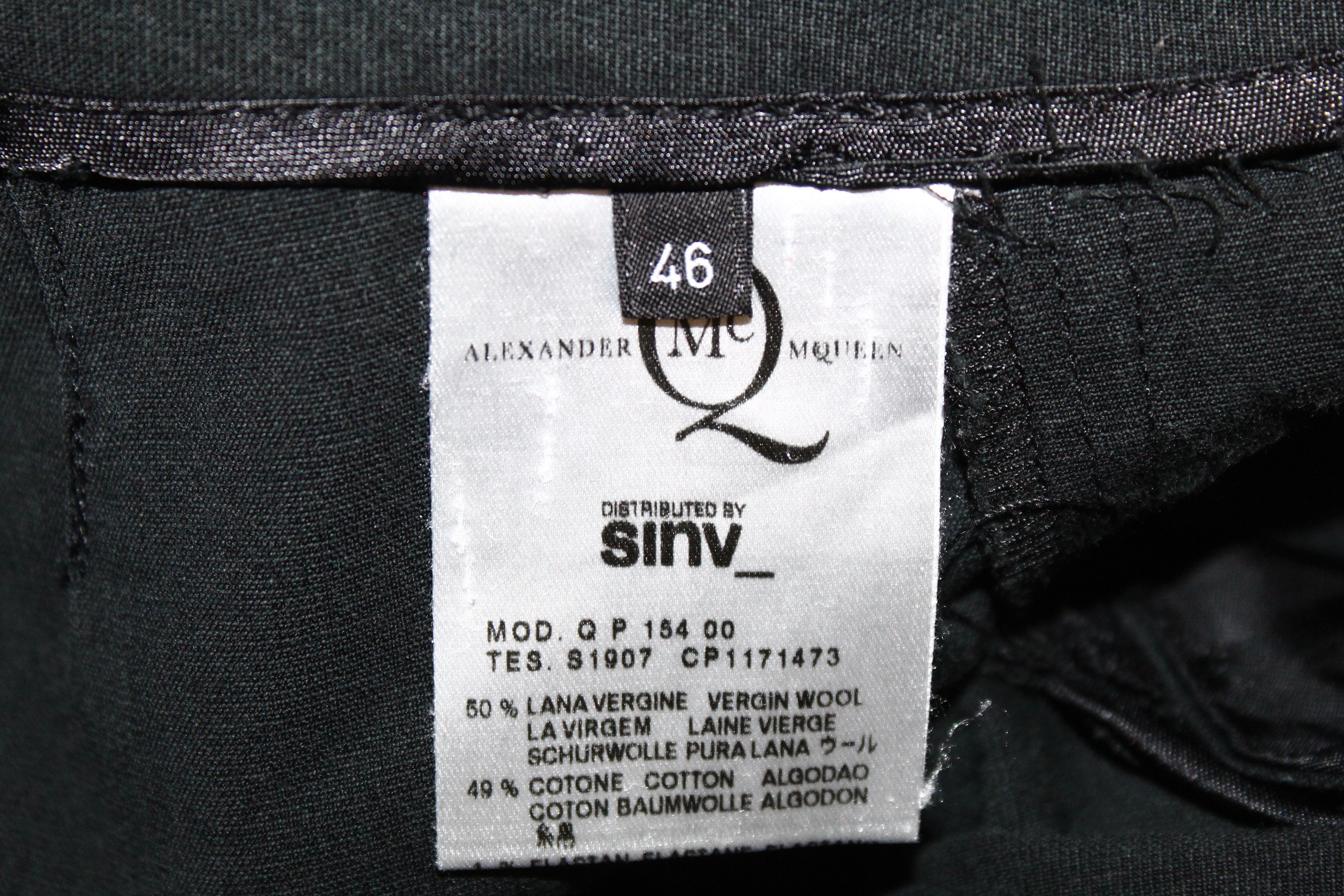 Alexander McQueen Alexander McQueen Wool Cotton Wide Leg Cropped Pants Size 32" / US 10 / IT 46 - 7 Thumbnail